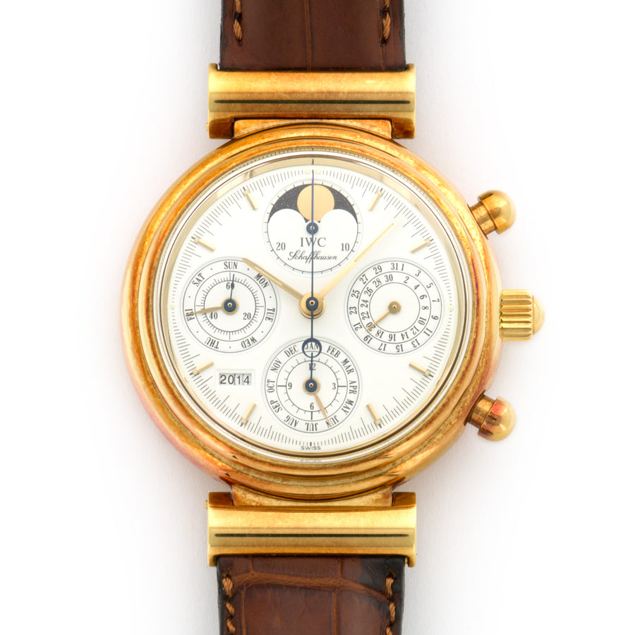 IWC Yellow Gold Da Vinci Perpetual Calendar Chrono Watch