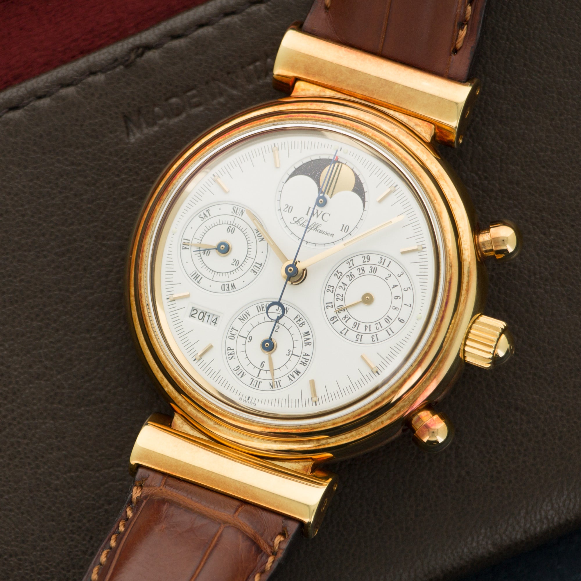 IWC - IWC Yellow Gold Da Vinci Perpetual Calendar Chrono Watch - The Keystone Watches