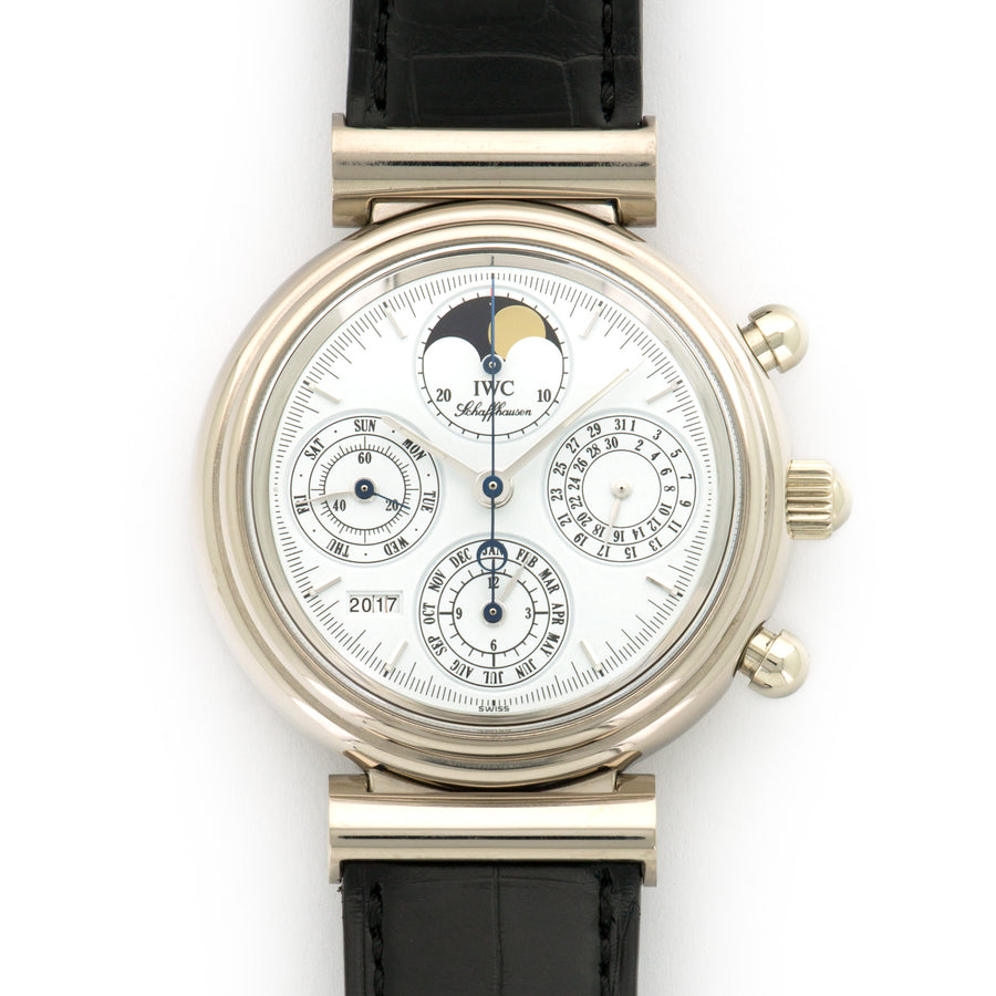 IWC White Gold Da Vinci Perpetual Calendar Chronograph Watch