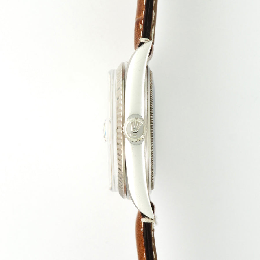 Rolex White Gold Day-Date Linen Dial Watch Ref. 1803