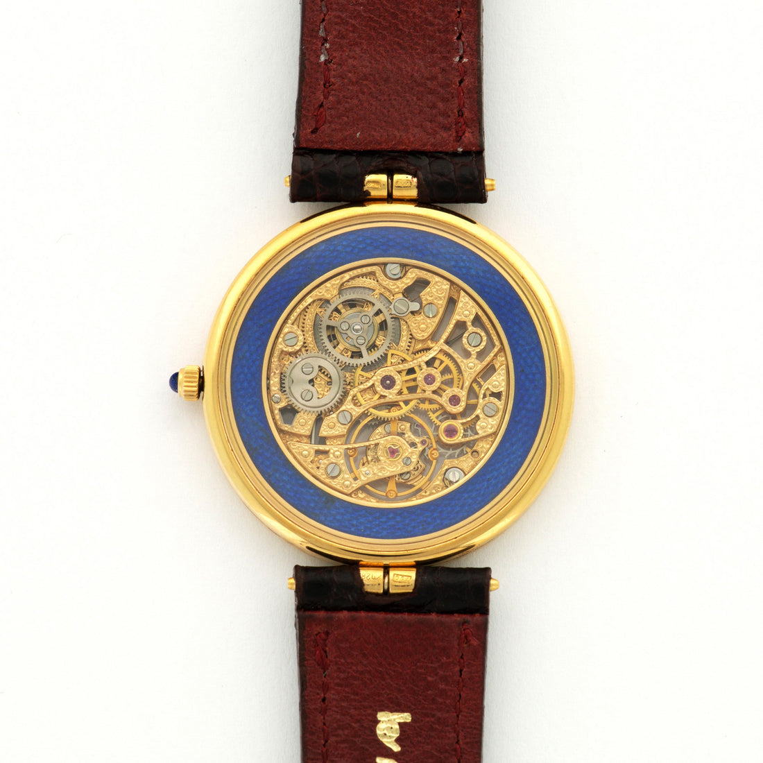 Patek Philippe Yellow Gold Skeletonized Enamel Watch Ref. 3885