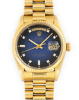 Rolex Yellow Gold Day-Date Blue Vignette Diamond Watch