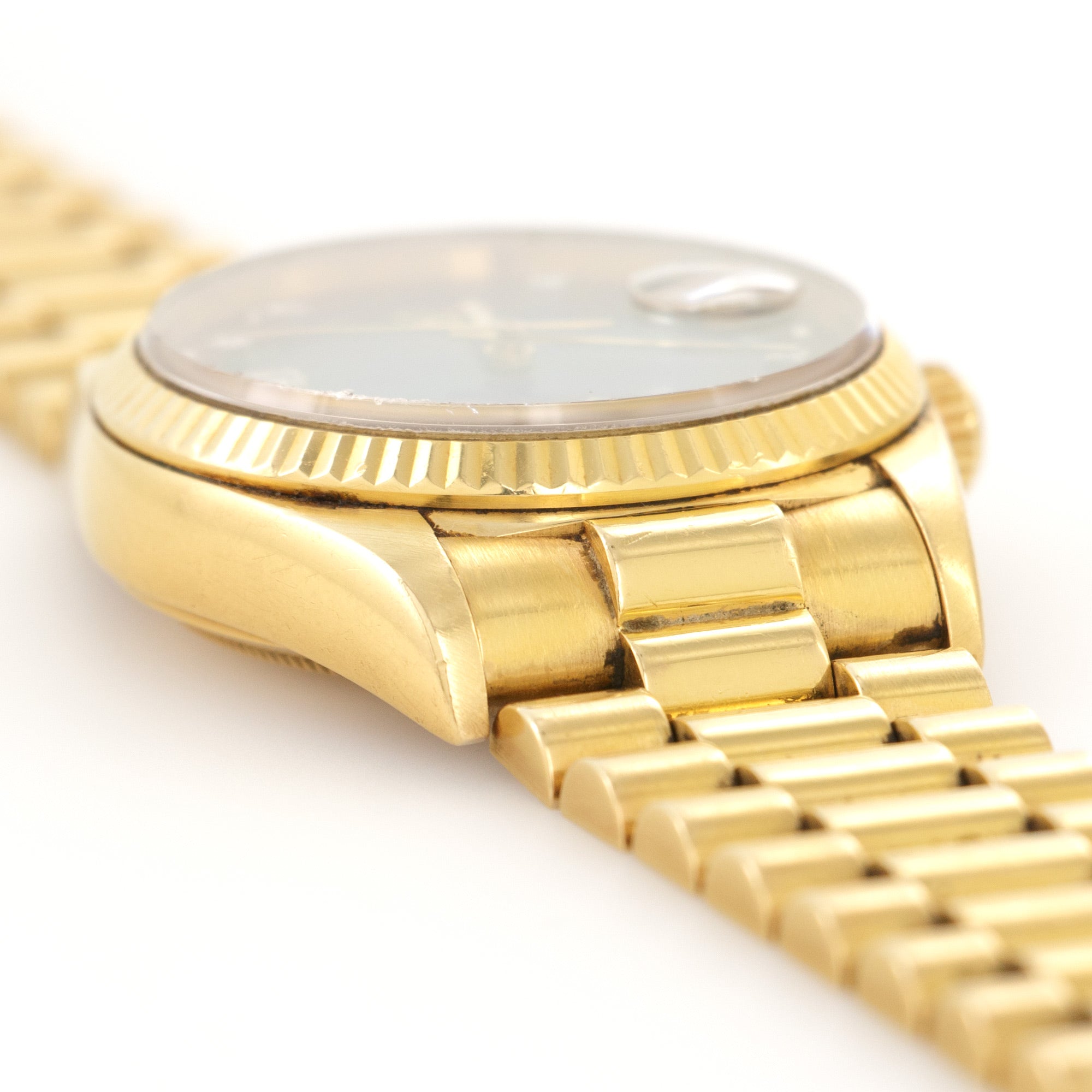 Rolex - Rolex Yellow Gold Day-Date Blue Vignette Diamond Watch - The Keystone Watches