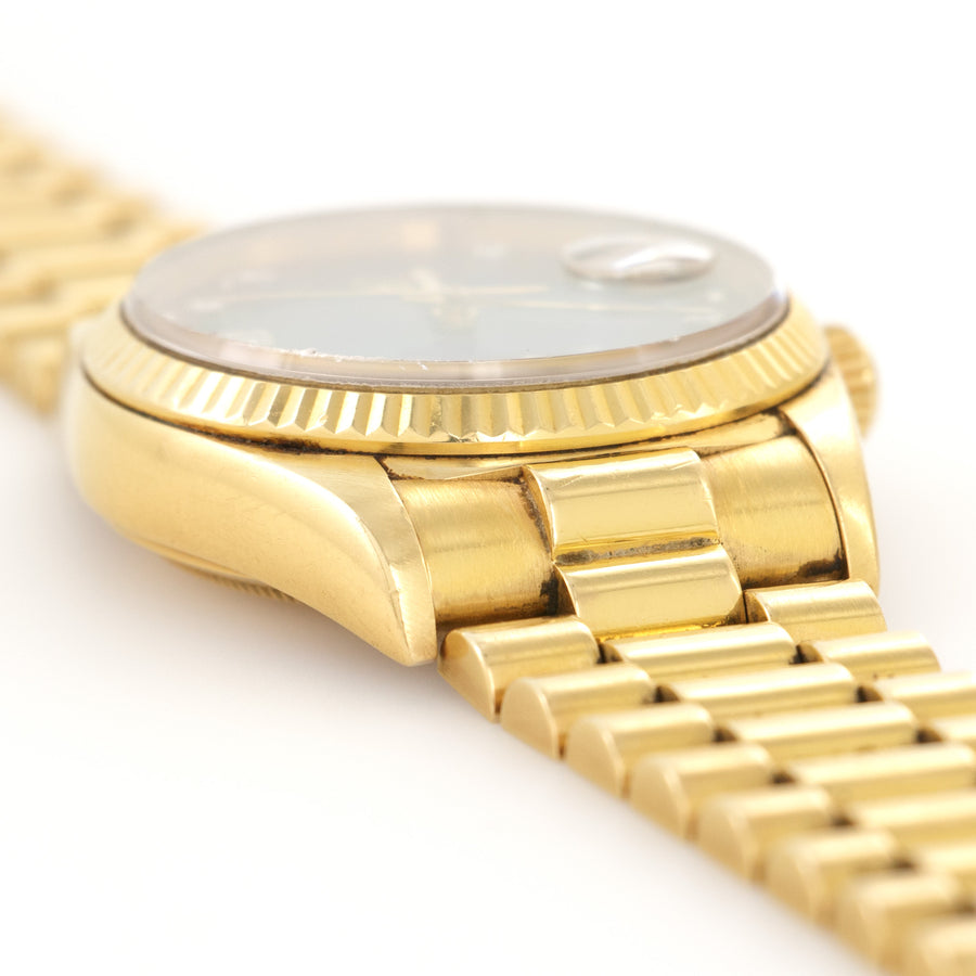 Rolex Yellow Gold Day-Date Blue Vignette Diamond Watch