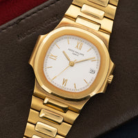 Patek Philippe Yellow Gold Nautilus Watch Ref. 3800 with Original Box and Papers