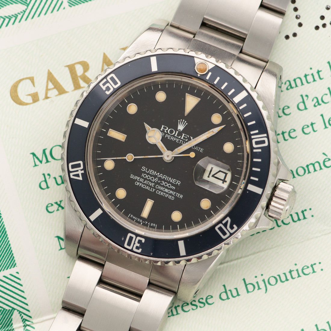 Rolex Submariner Watch Ref. 16800 with Original Box and Papers