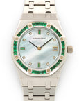 Audemars Piguet - Audemars Piguet White Royal Gold Royal Oak Emerald & Diamond Watch - The Keystone Watches