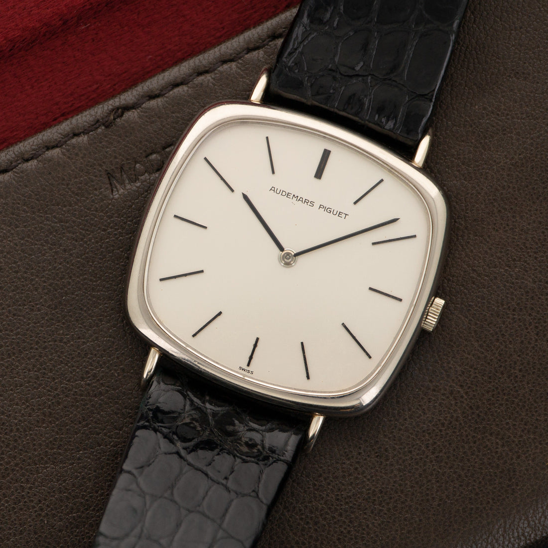Audemars Piguet White Gold Cushion-Shaped Strap Watch