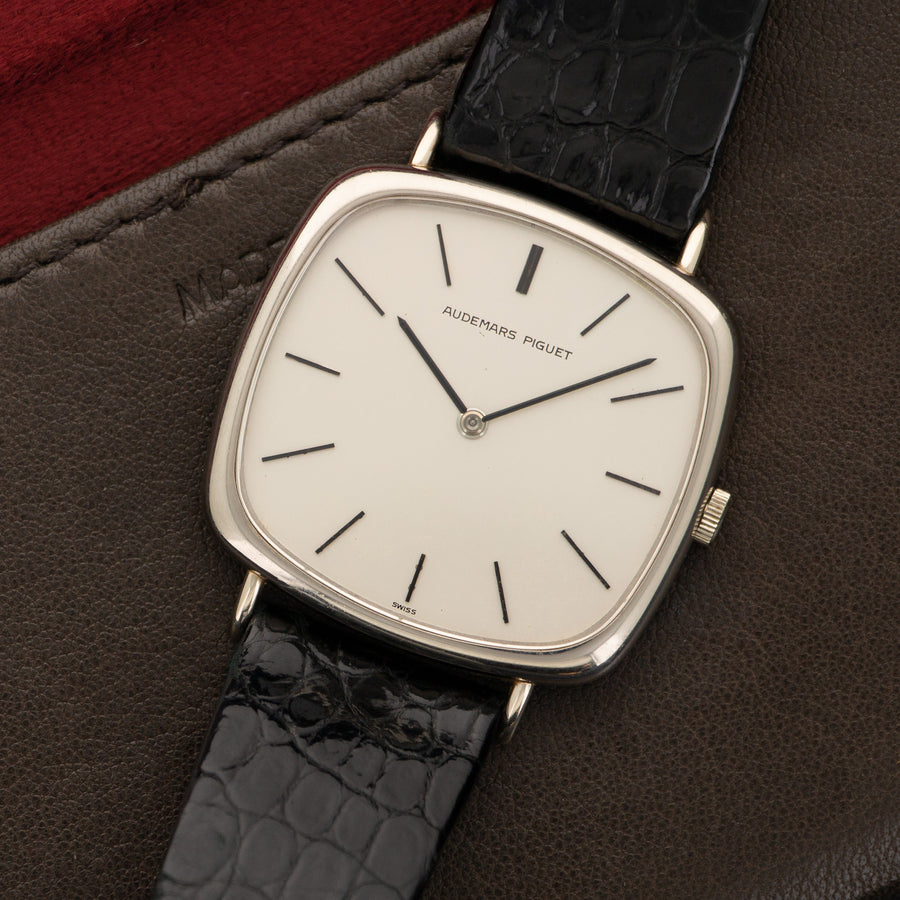 Audemars Piguet White Gold Cushion-Shaped Strap Watch