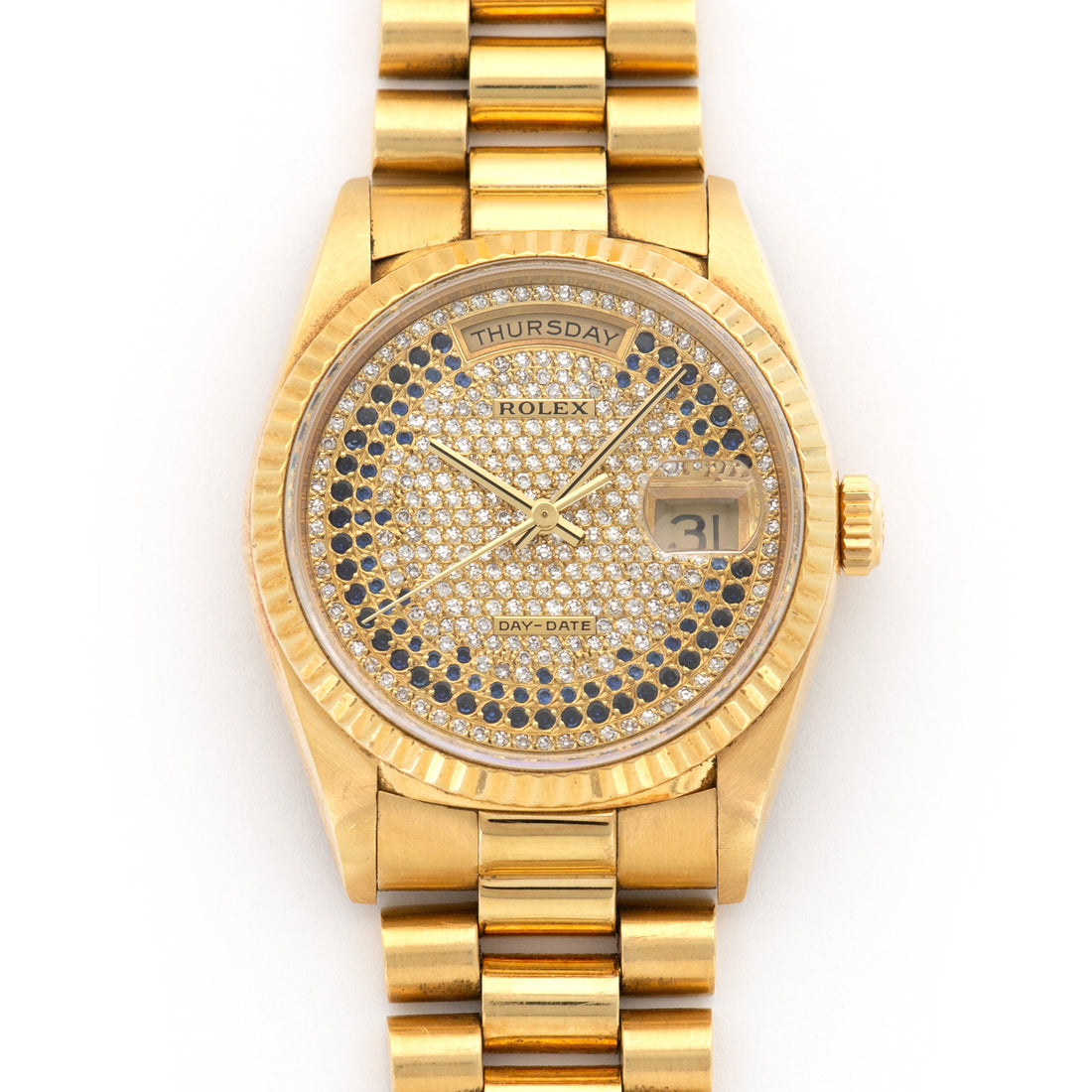 Rolex Day-Date Yellow Gold with Pave Dial Ref. 18238