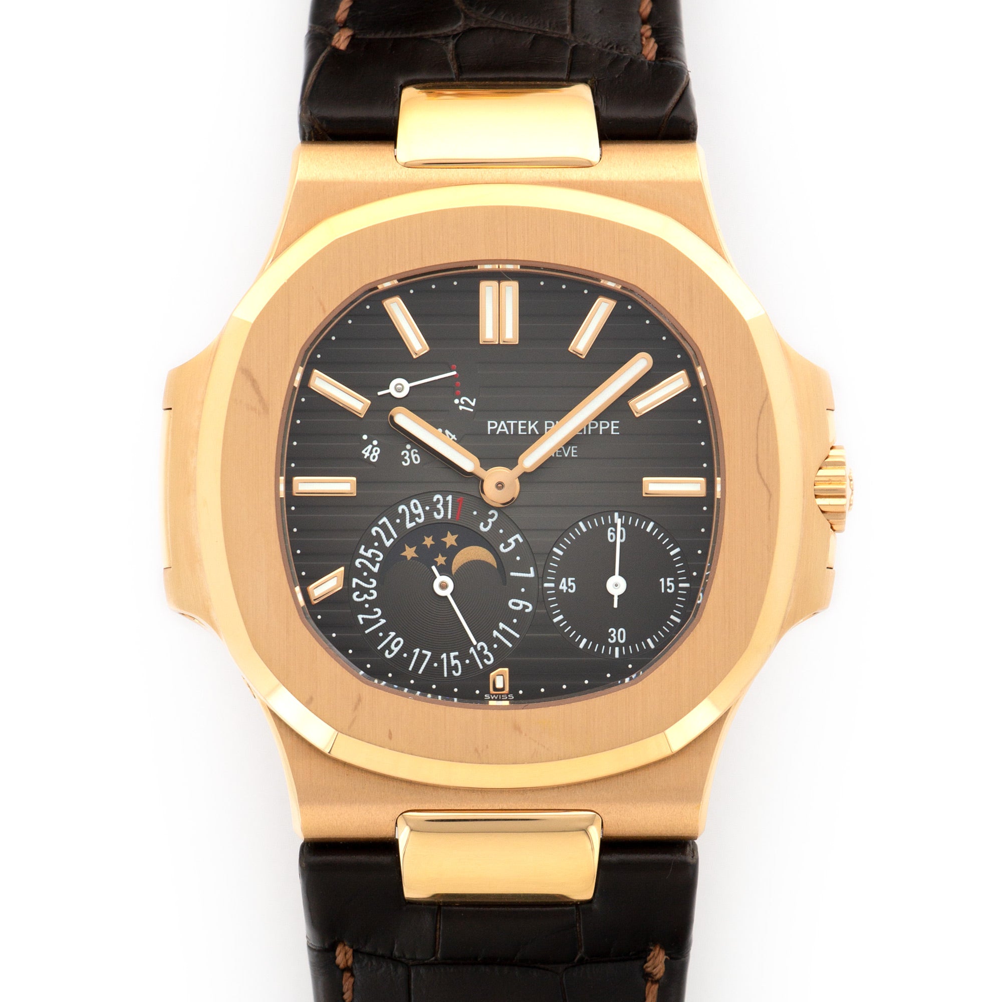 Patek Philippe - Patek Philippe Rose Gold Nautilus Moonphase Watch Ref. 5712 - The Keystone Watches