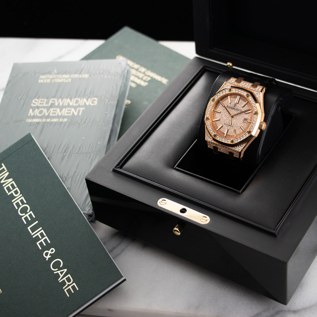 Audemars Piguet Rose Gold Royal Oak Diamond Watch Ref. 15402