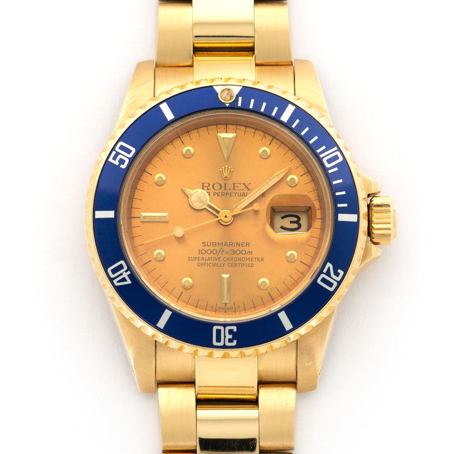 Rolex Yellow Gold Submariner Tropical Dial Watch Ref. 16808