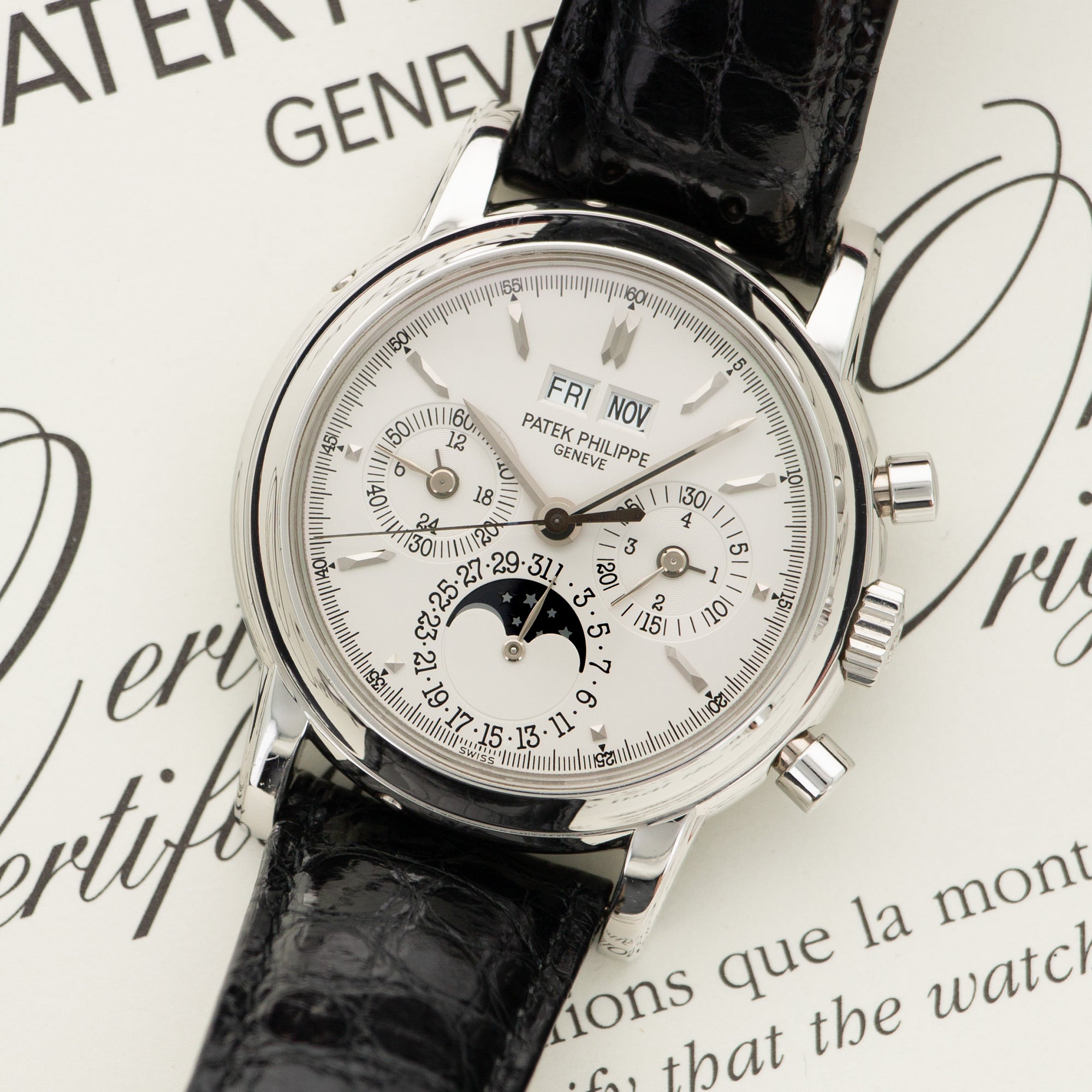 Patek Philippe - Patek Philippe Platinum Perpetual Calendar Chrono Watch Ref. 3970 - The Keystone Watches