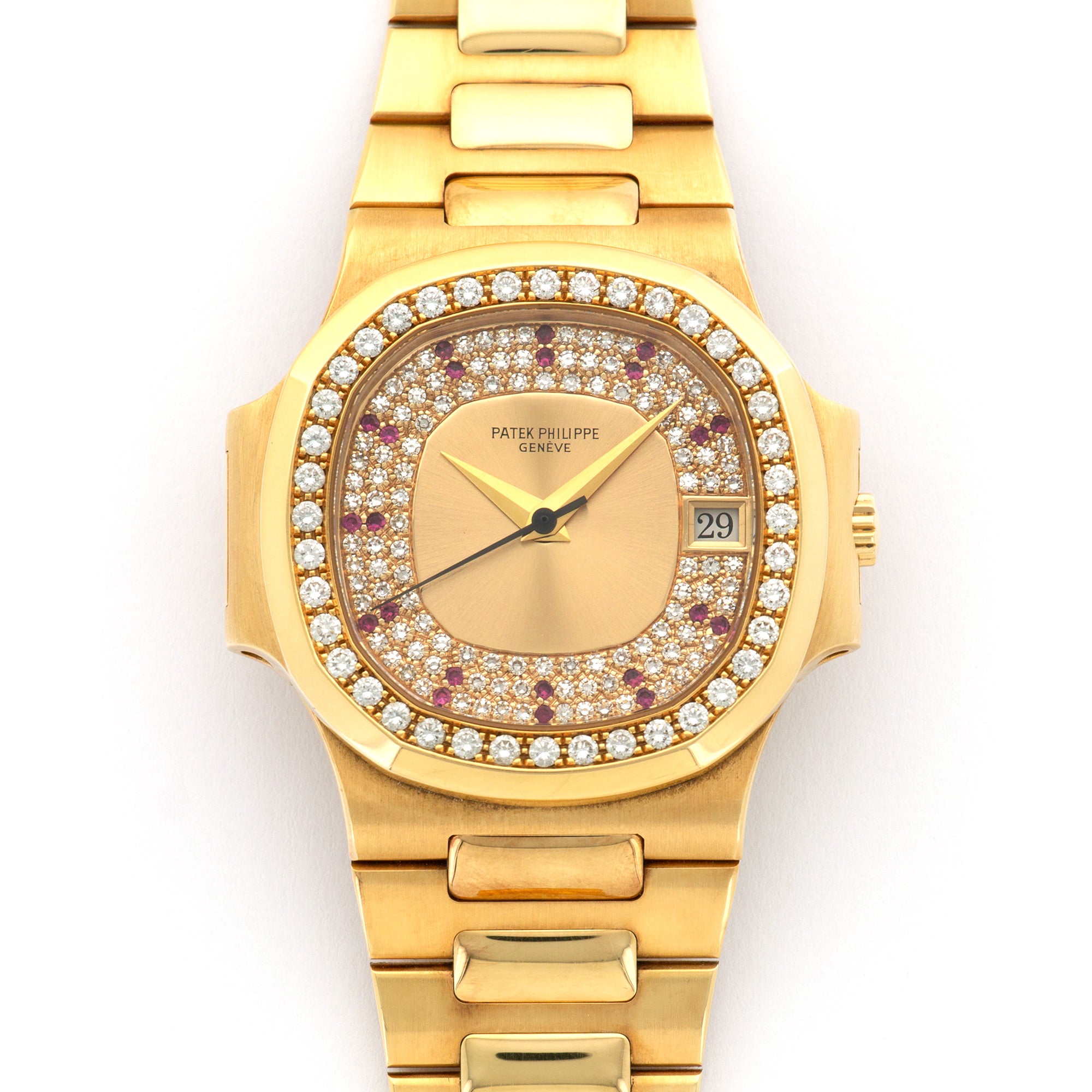 Patek Philippe - Patek Philippe Yellow Gold Nautilus Diamond & Ruby Watch Ref. 3800 - The Keystone Watches