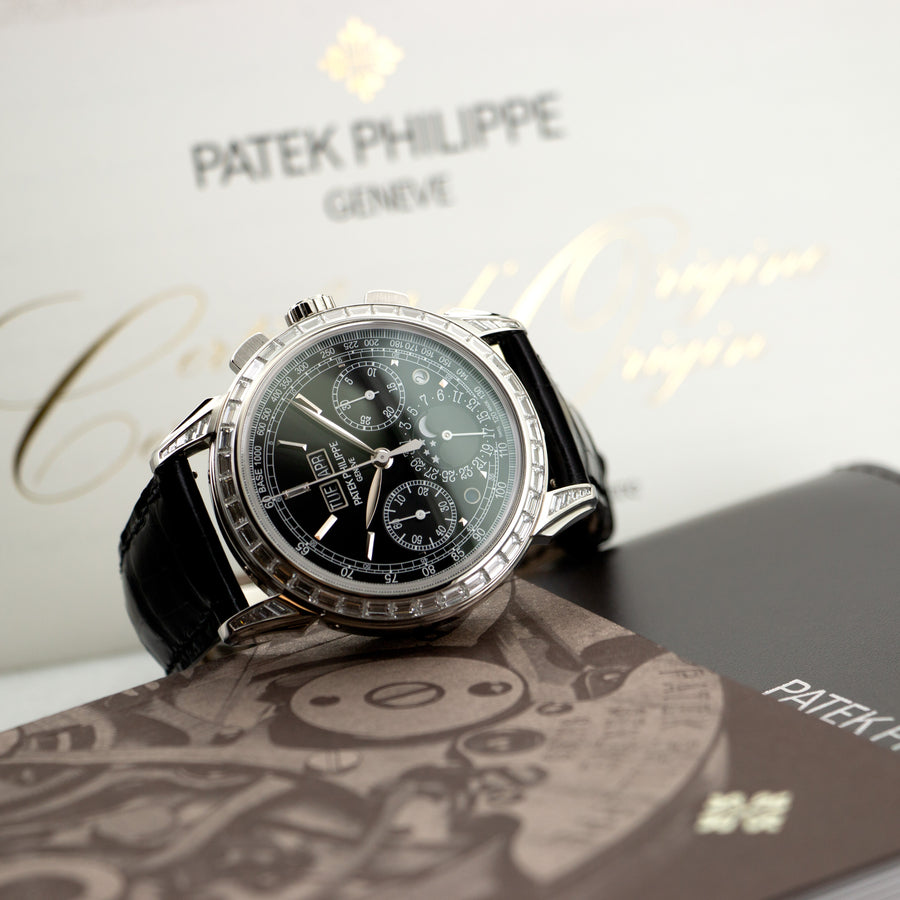 Patek Philippe Platinum Perpetual Baguette Diamond Watch Ref. 5271