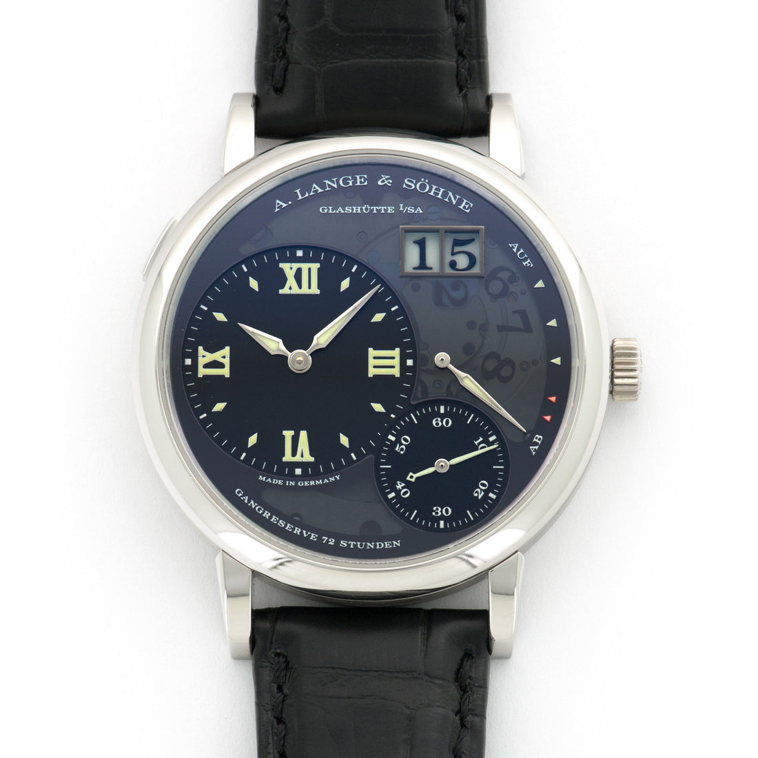 A. Lange & Sohne Platinum Grande Lange 1 Lumen Watch Ref. 117.035