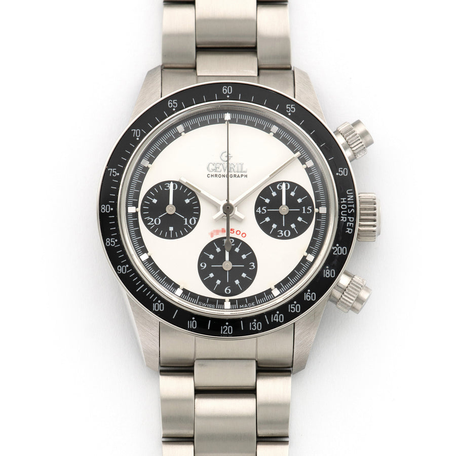 Gevril Steel Tribeca Paul Newman Chronograph Watch