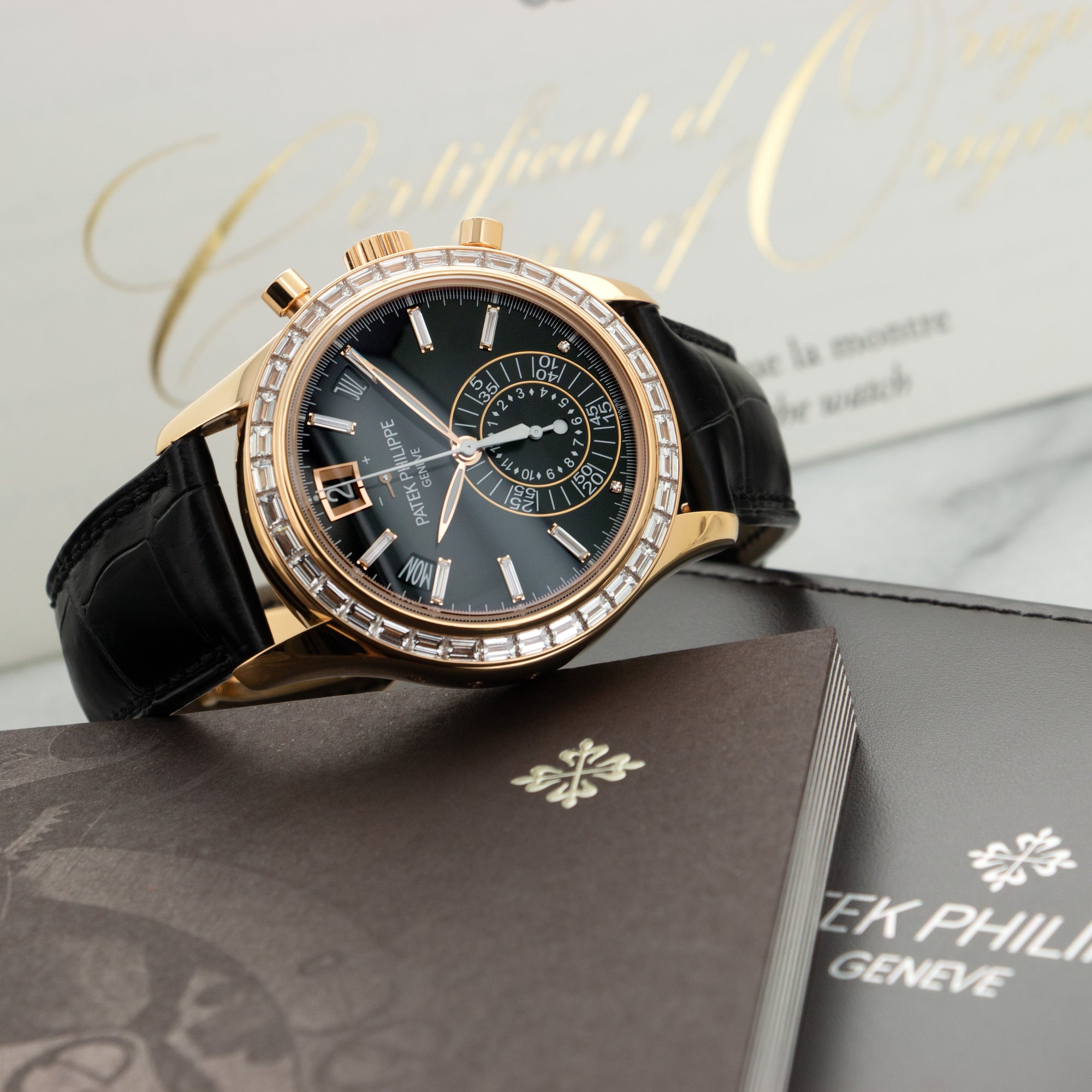 Patek Philippe - Patek Philippe Rose Gold Chronograph Baguette Watch Ref. 5961 - The Keystone Watches