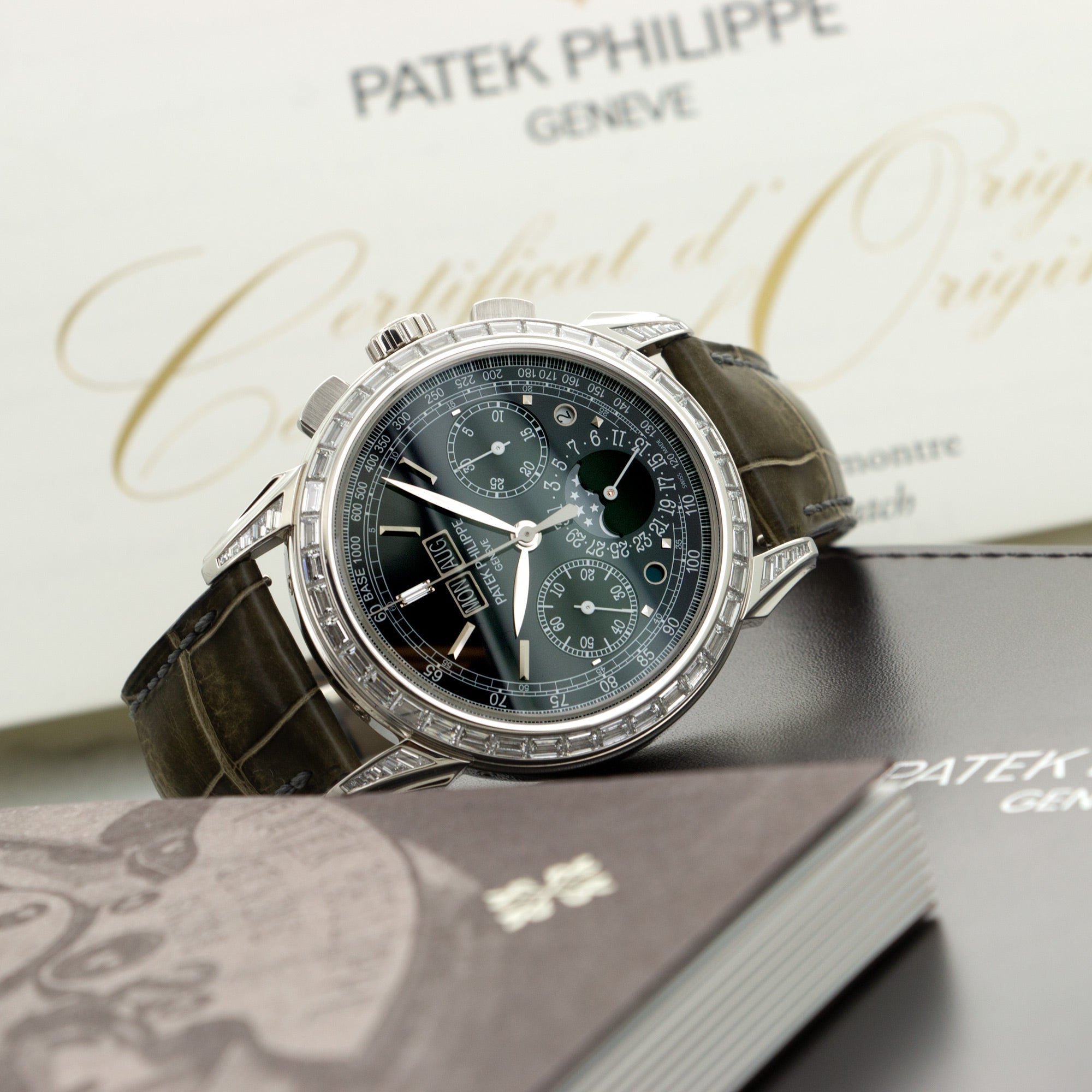 Patek Philippe - Patek Philippe Platinum Perpetual Diamond Chrono Watch Ref. 5271 - The Keystone Watches