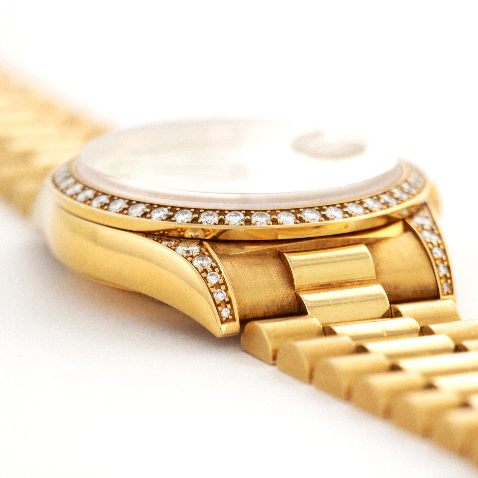 Rolex Yellow Gold Day-Date Diamond &amp; Emerald Watch Ref. 18388
