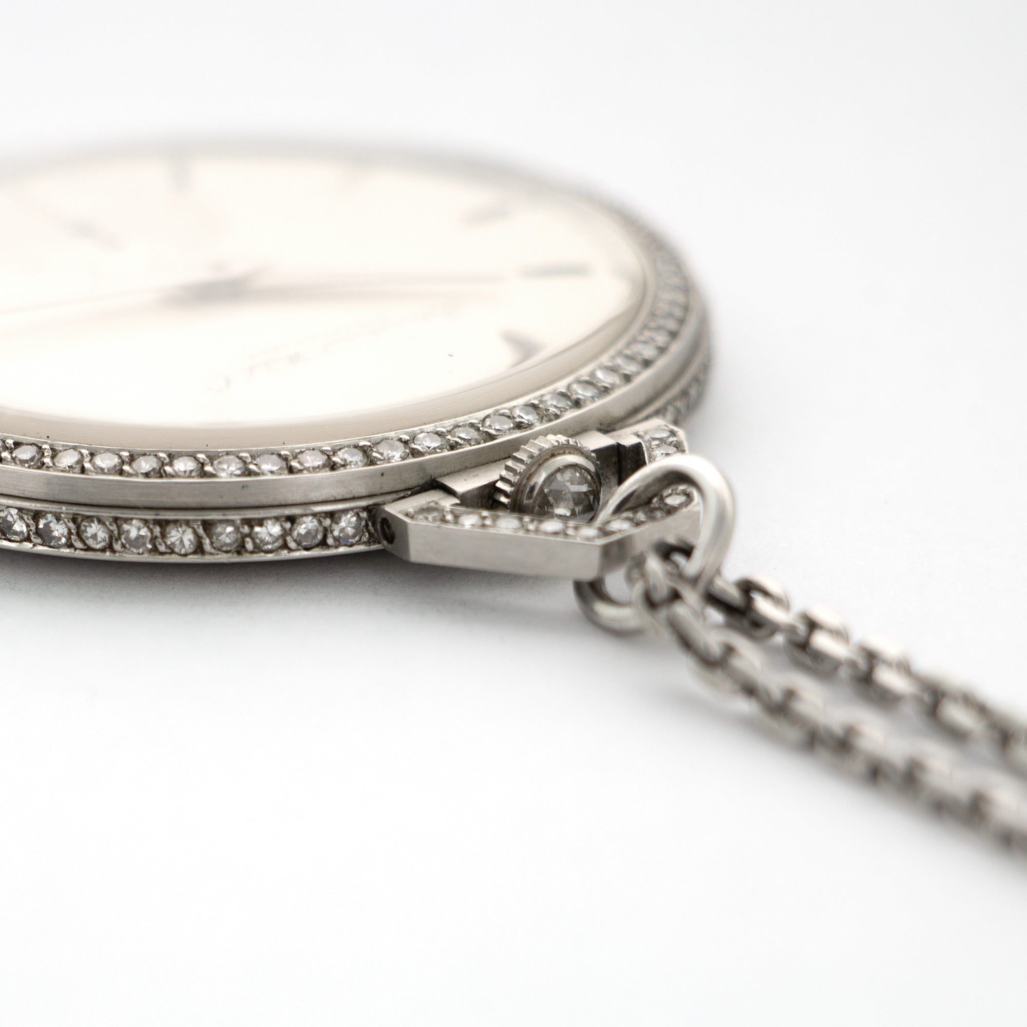 IWC - IWC Platinum Diamond Pocket Watch with Original Box and Papers - The Keystone Watches