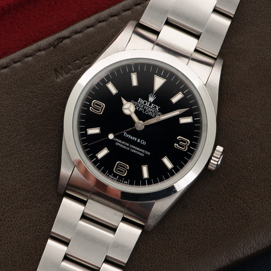 Rolex Explorer Black Out Watch, Ref. 14270 Retailed by Tiffany & Co.