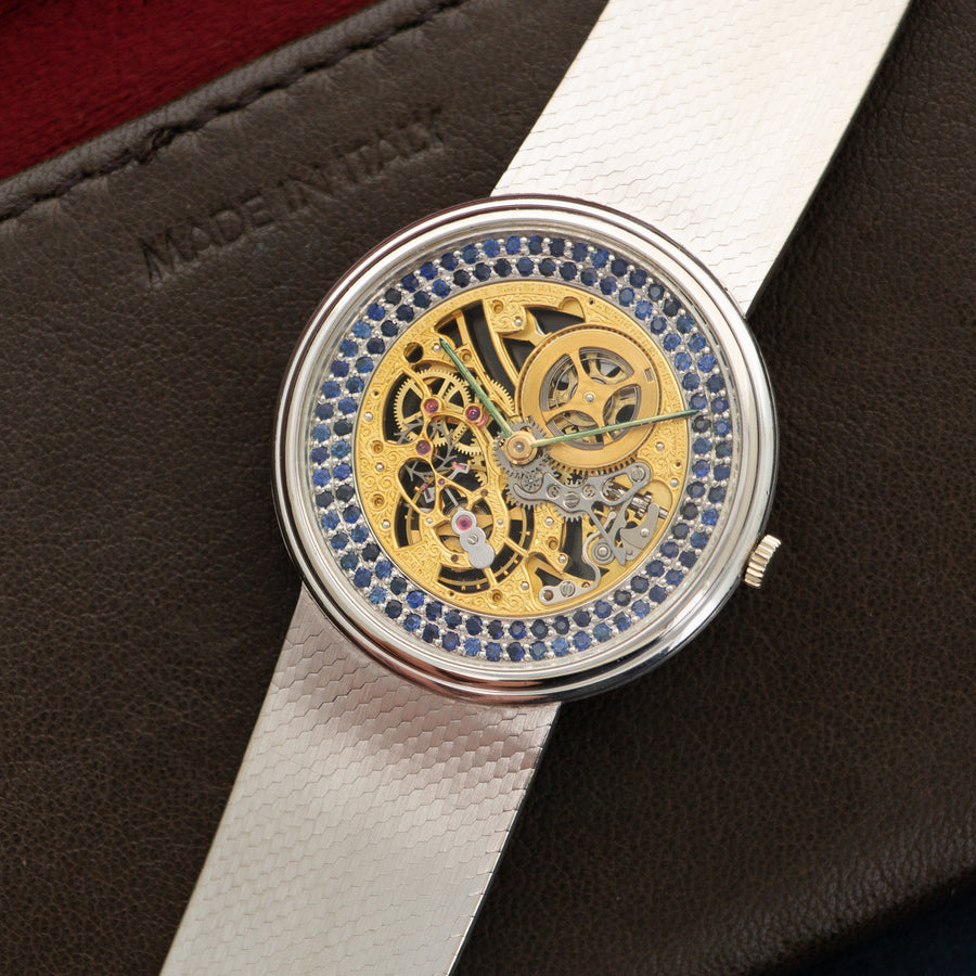 Audemars Piguet White Gold with Sapphires Skeleton Bracelet Watch