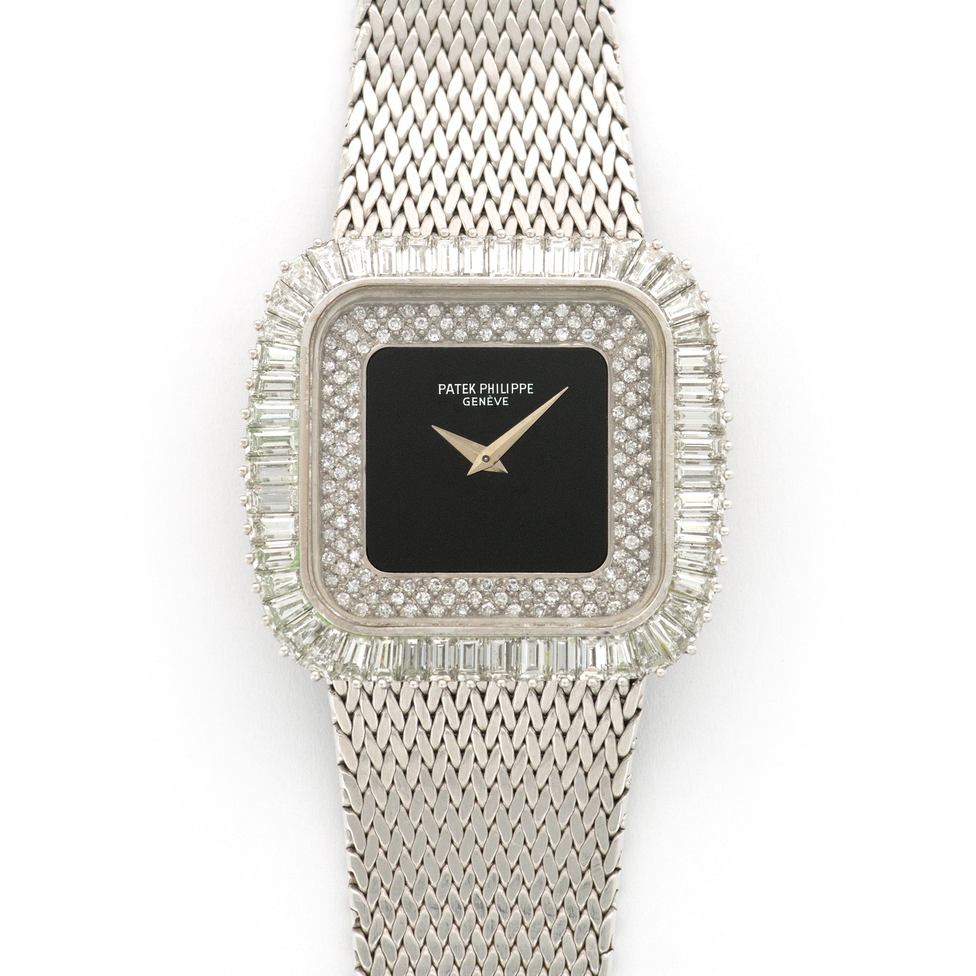 Patek Philippe Whtie Gold Baguette Diamond Watch Ref. 3625