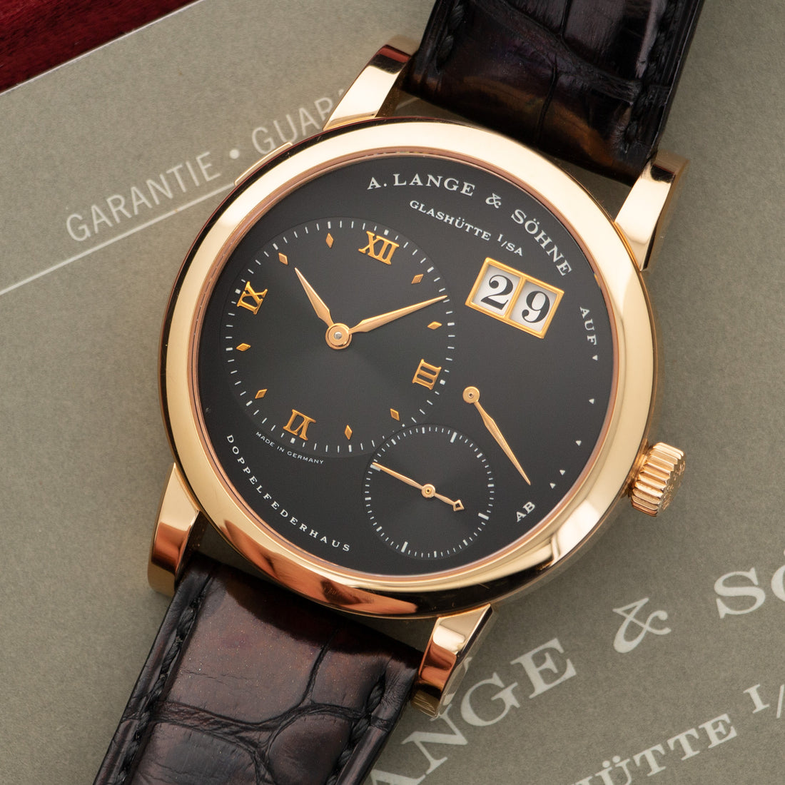 A. Lange & Sohne Rose Gold Lange 1 Watch Ref. 101.031