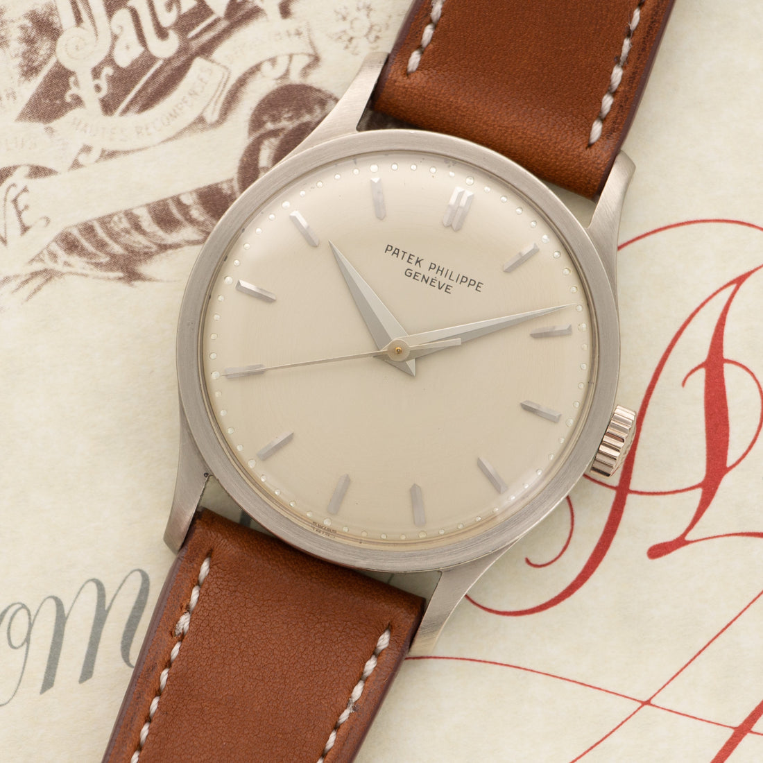 Patek Philippe White Gold Watch Ref. 570 with Archive Papers