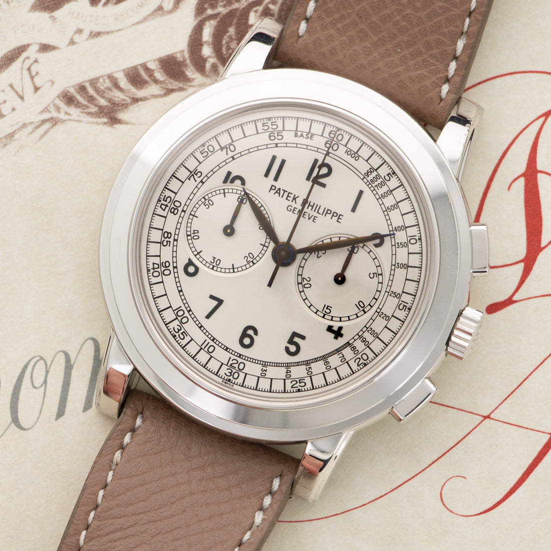 Patek Philippe White Gold Chronograph Watch Ref. 5070
