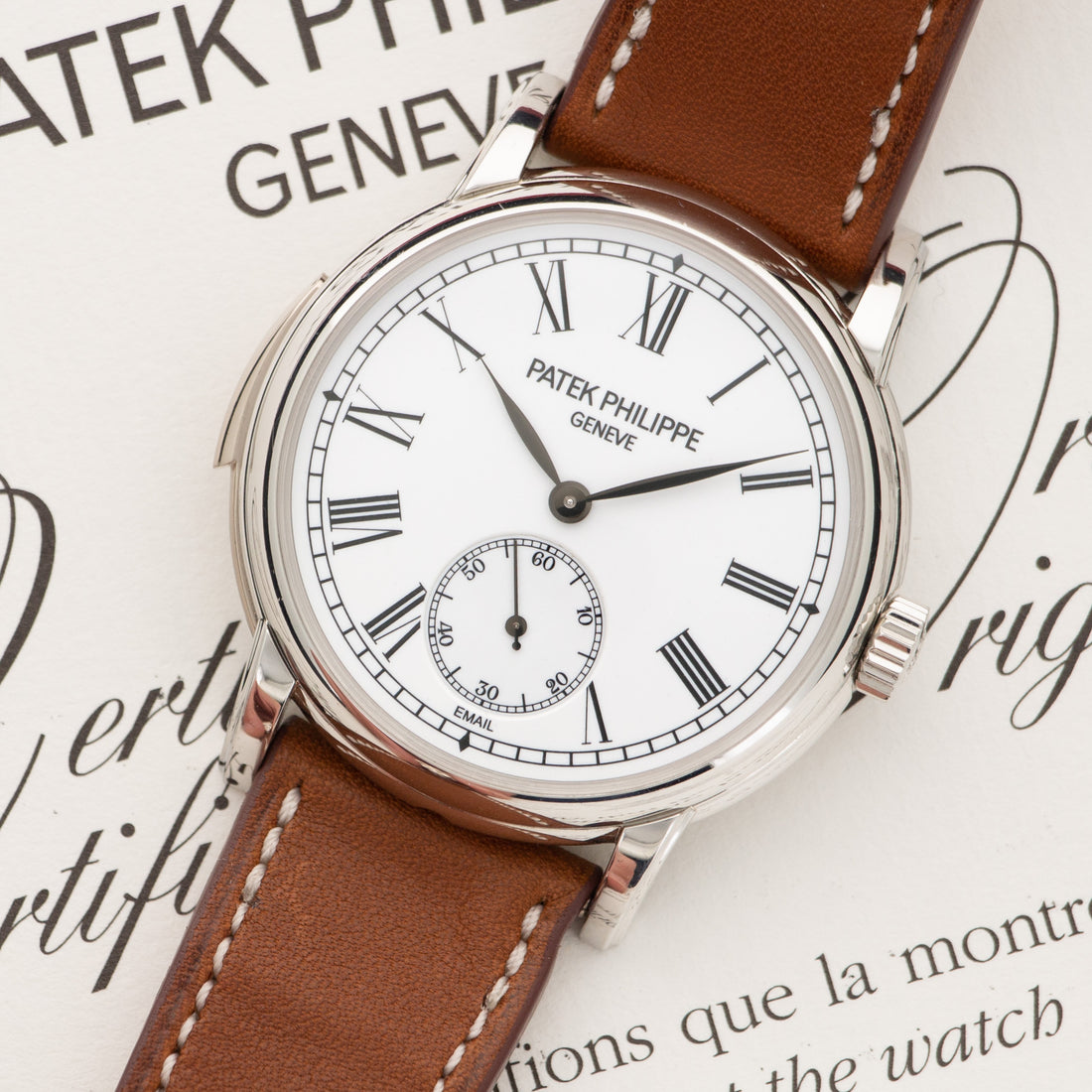 Patek Philippe Platinum Enamel Dial Minute Repeater Watch Ref. 5078
