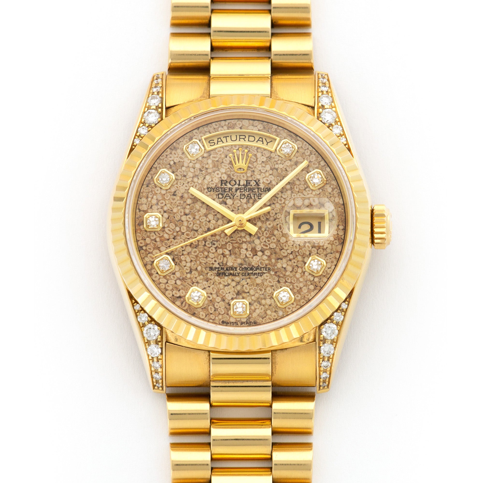 Rolex - Rolex Yellow Gold Day-Date Fossil Dial Watch Ref. 18238, Nicknamed the Jurassic Park - The Keystone Watches