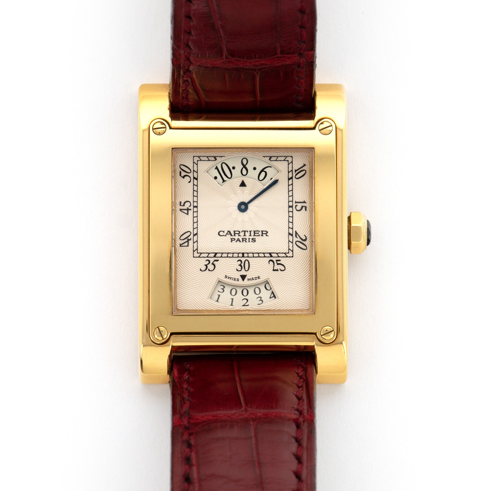 Cartier - Cartier Yellow Gold Tank A Vis Privee Jump Hour Watch - The Keystone Watches