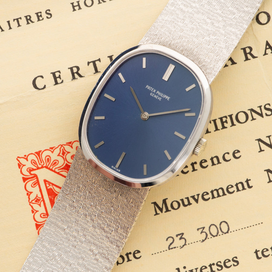 Patek Philippe White Gold Ellipse Watch with Original Warranty Paper
