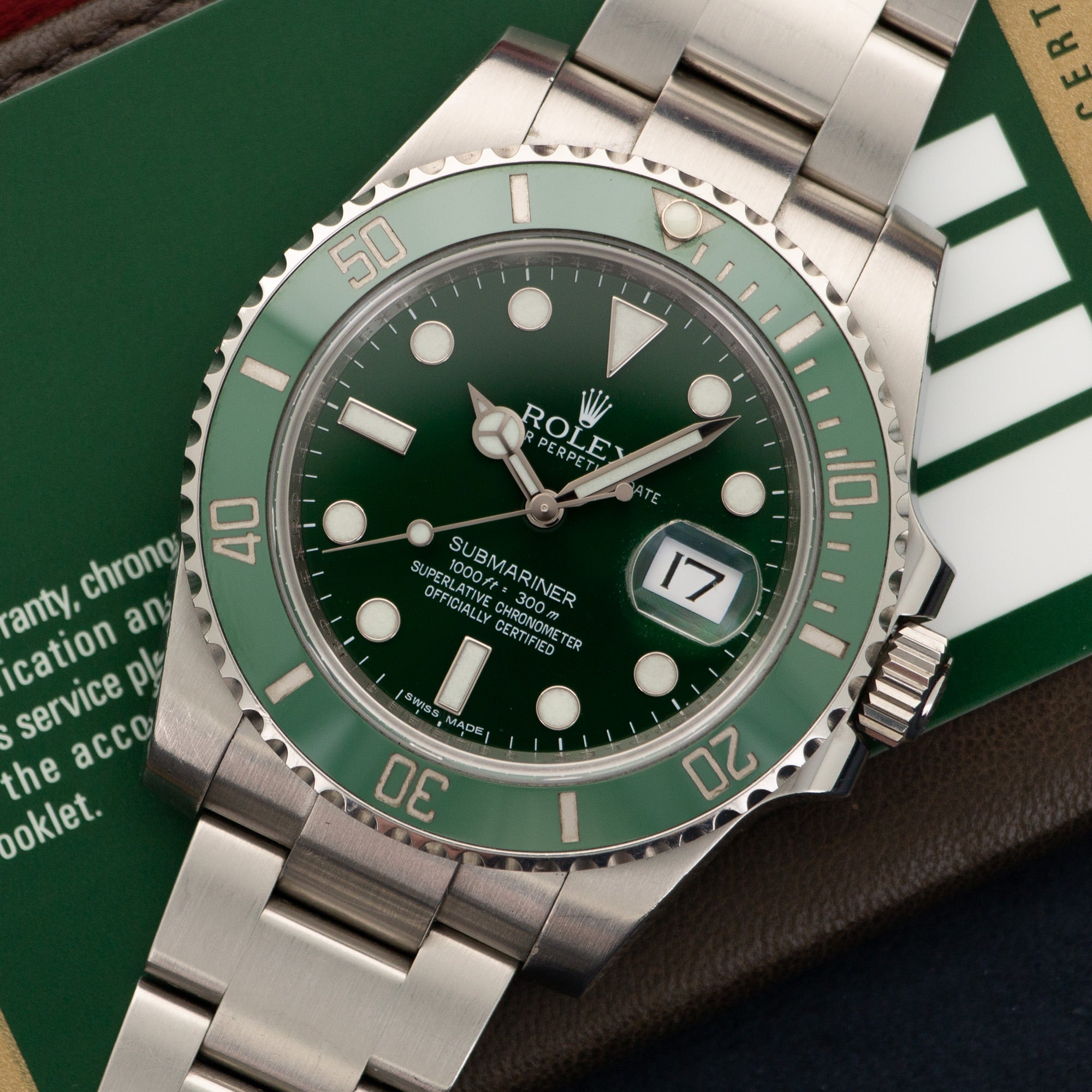 Rolex - Rolex Submariner Green Ceramic Watch Ref. 116610LV with Original Box and Warranty Card - The Keystone Watches