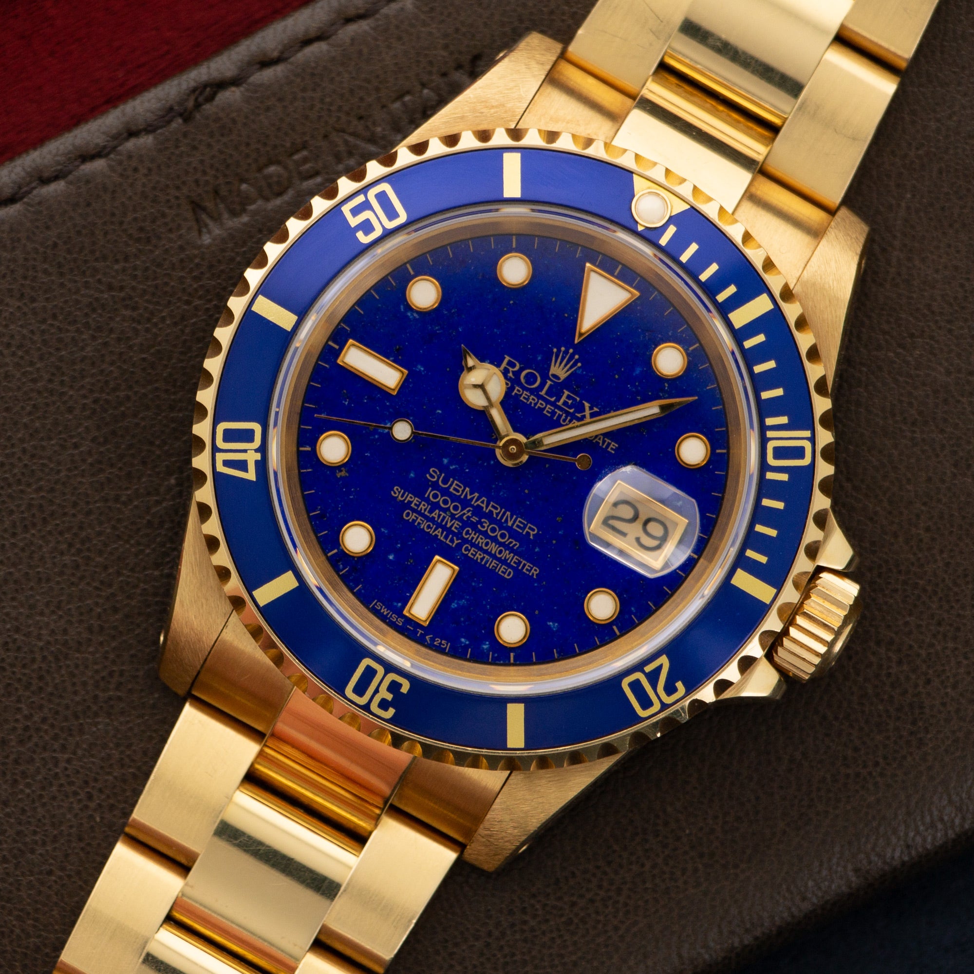 Rolex - Rolex Yellow Gold Submariner Lapis Lazuli Watch Ref. 16618 - The Keystone Watches