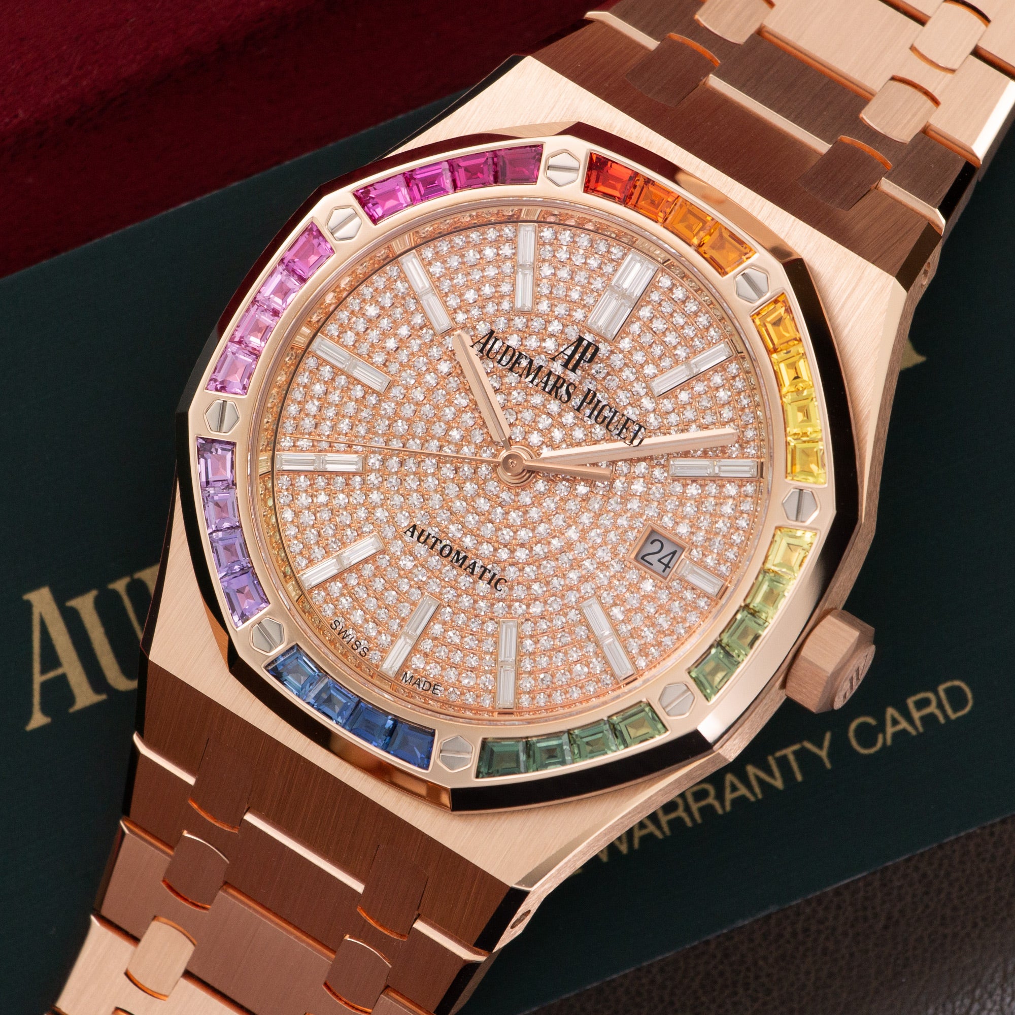 Audemars Piguet - Audemars Piguet Rose Gold Royal Oak Rainbow Watch - The Keystone Watches