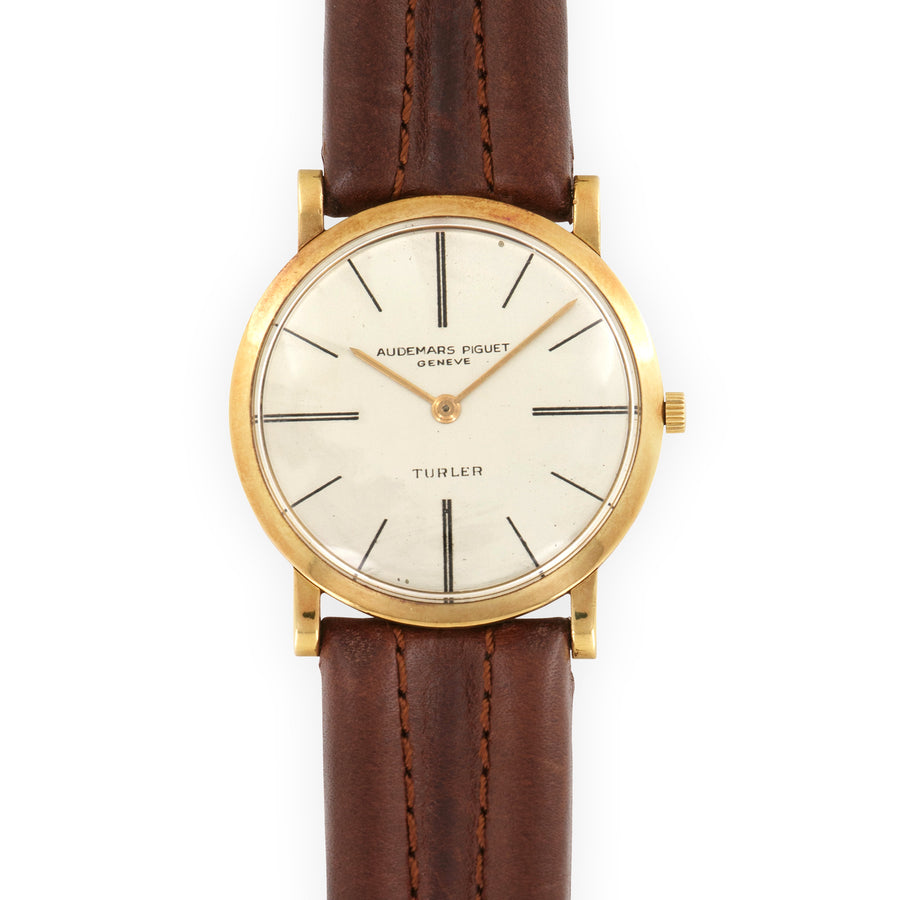 Audemars Piguet Yellow Gold Ultra-Thin Strap Watch, Retailed by Turler