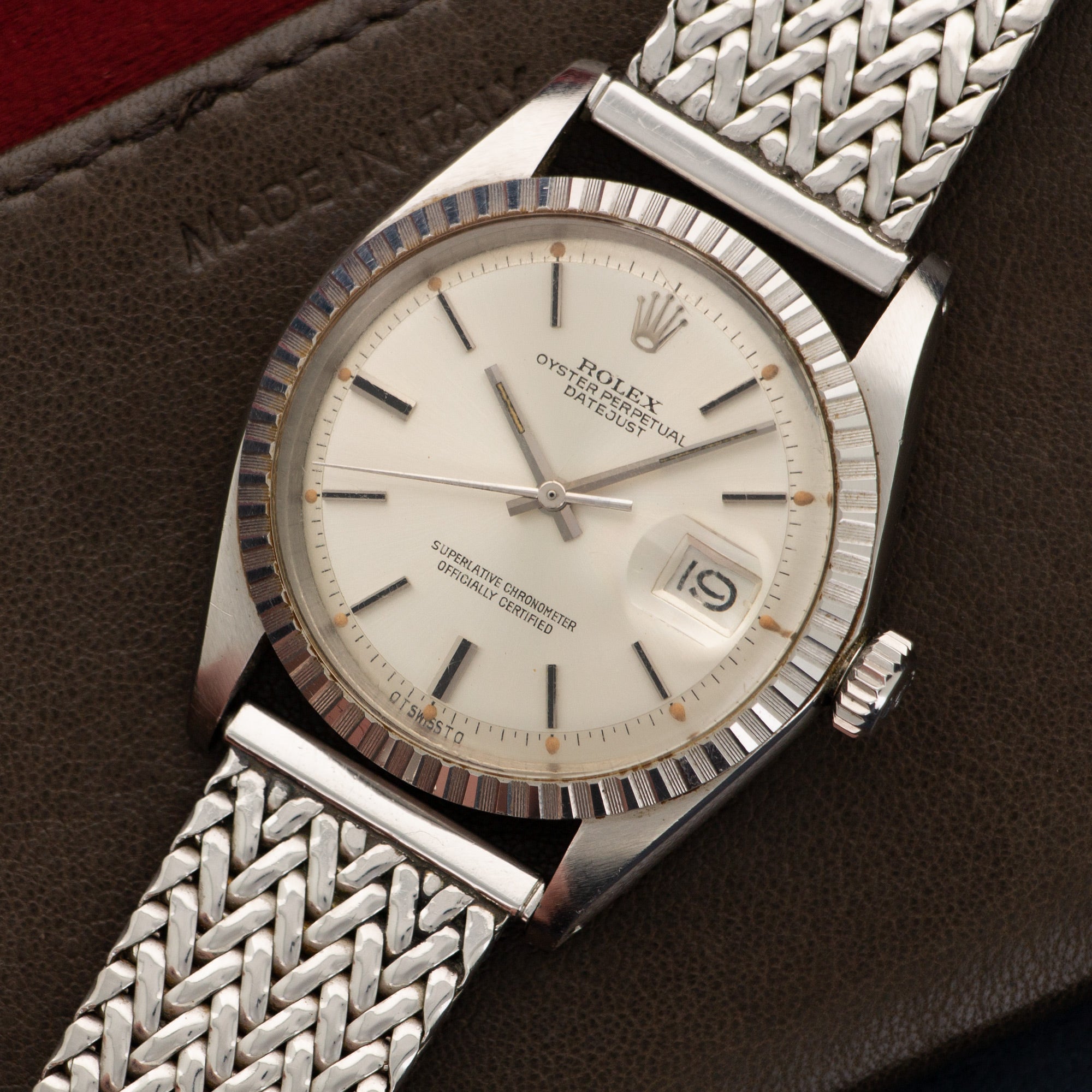 Rolex - Rolex Steel Datejust Watch Ref. 1603 with Unusual Associated Woven Bracelet - The Keystone Watches
