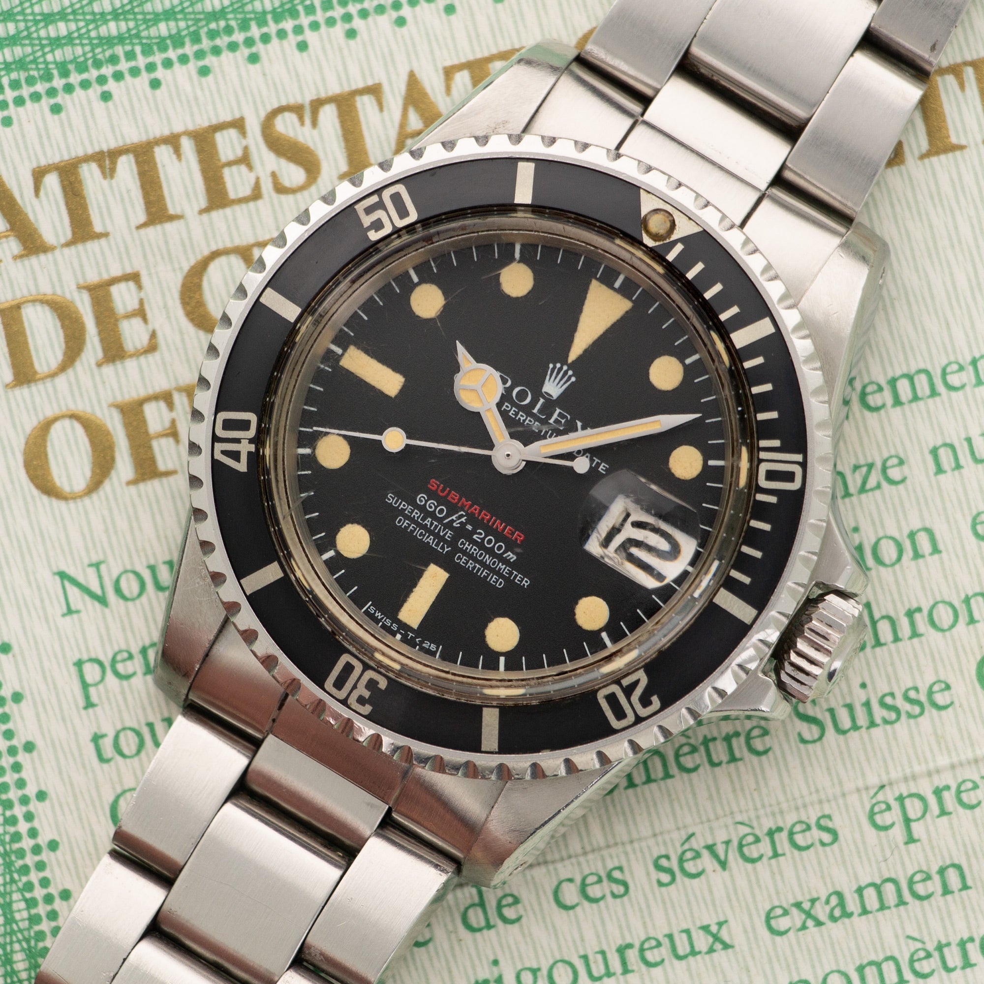 Rolex - Rolex Red Submariner Watch Ref. 1680 with Original Warranty Paper and Hang Tag - The Keystone Watches