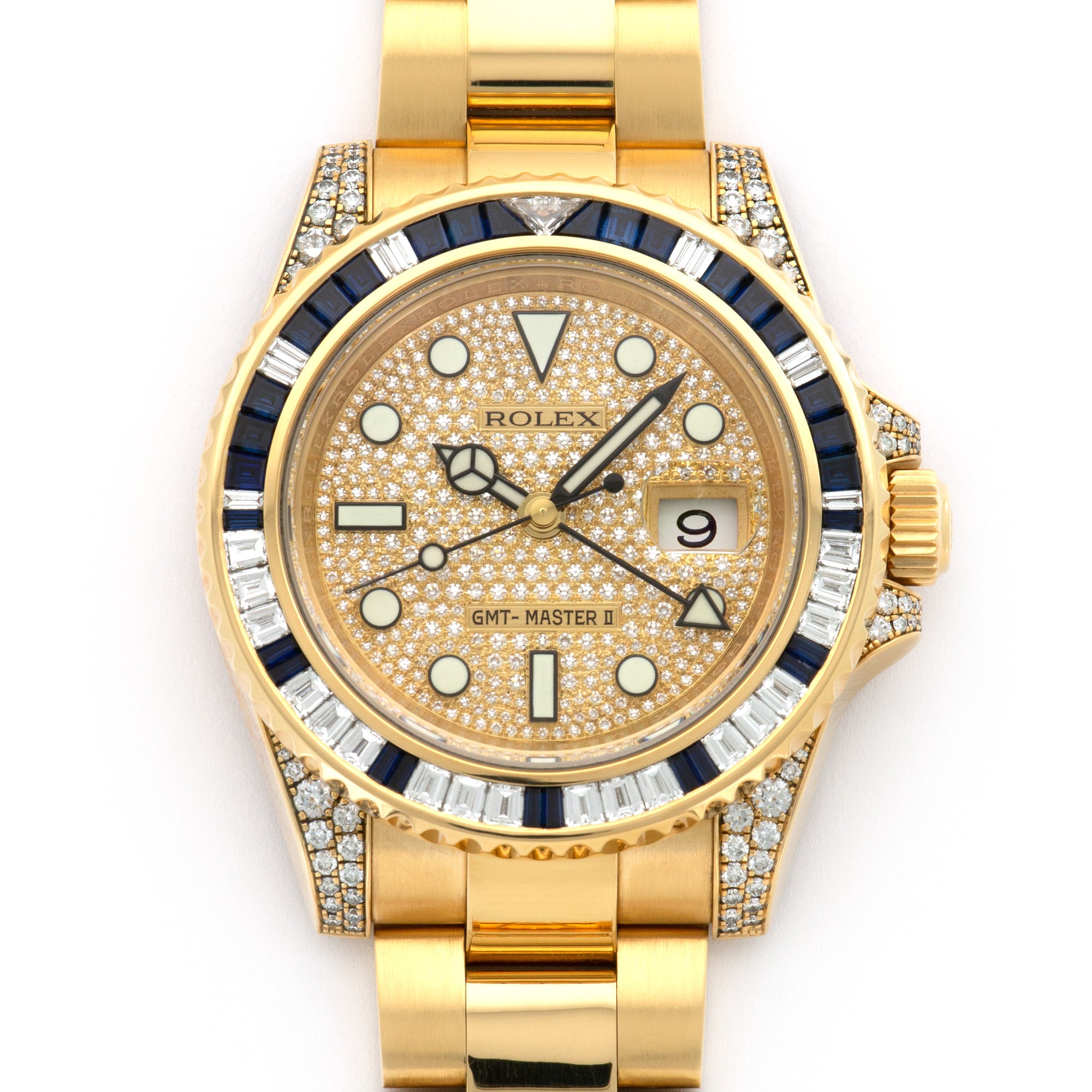 Rolex - Rolex Yellow Gold GMT-Master II Sapphire Diamond Watch Ref. 116758 - The Keystone Watches