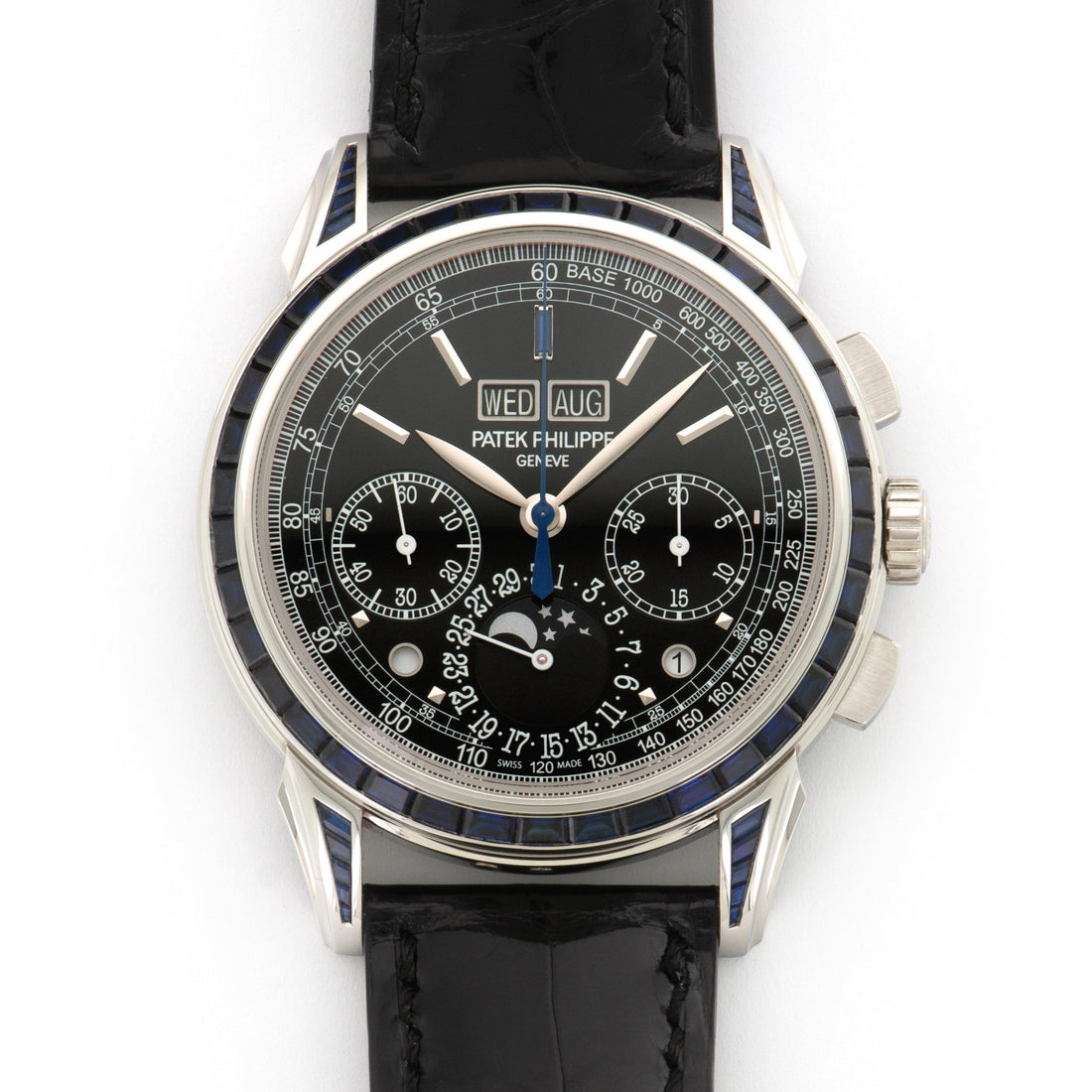 Patek Philippe Platinum Perpetual Calendar Chrono Sapphire Watch Ref. 5271