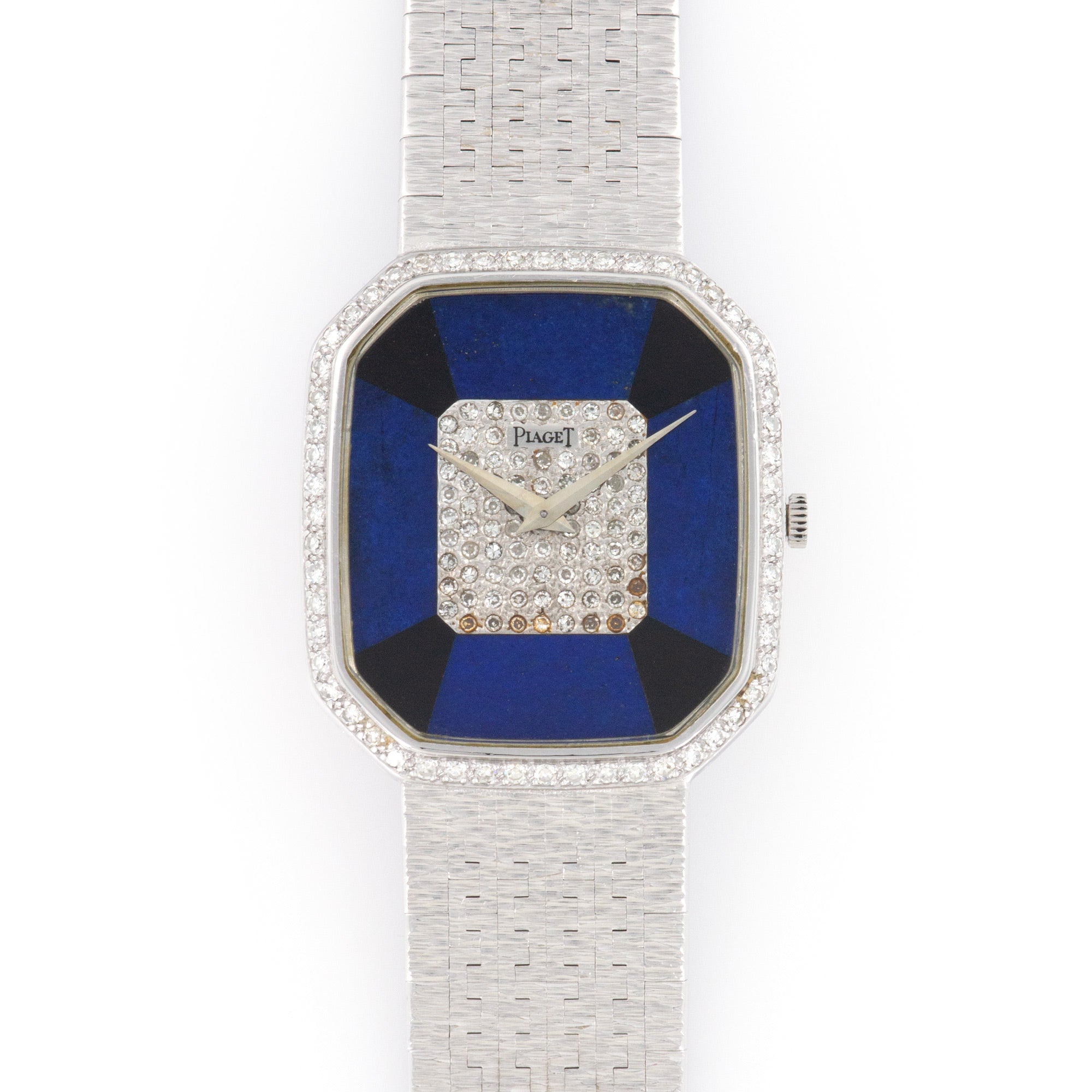 Piaget - Piaget White Gold Diamond Lapis Onyx Watch - The Keystone Watches