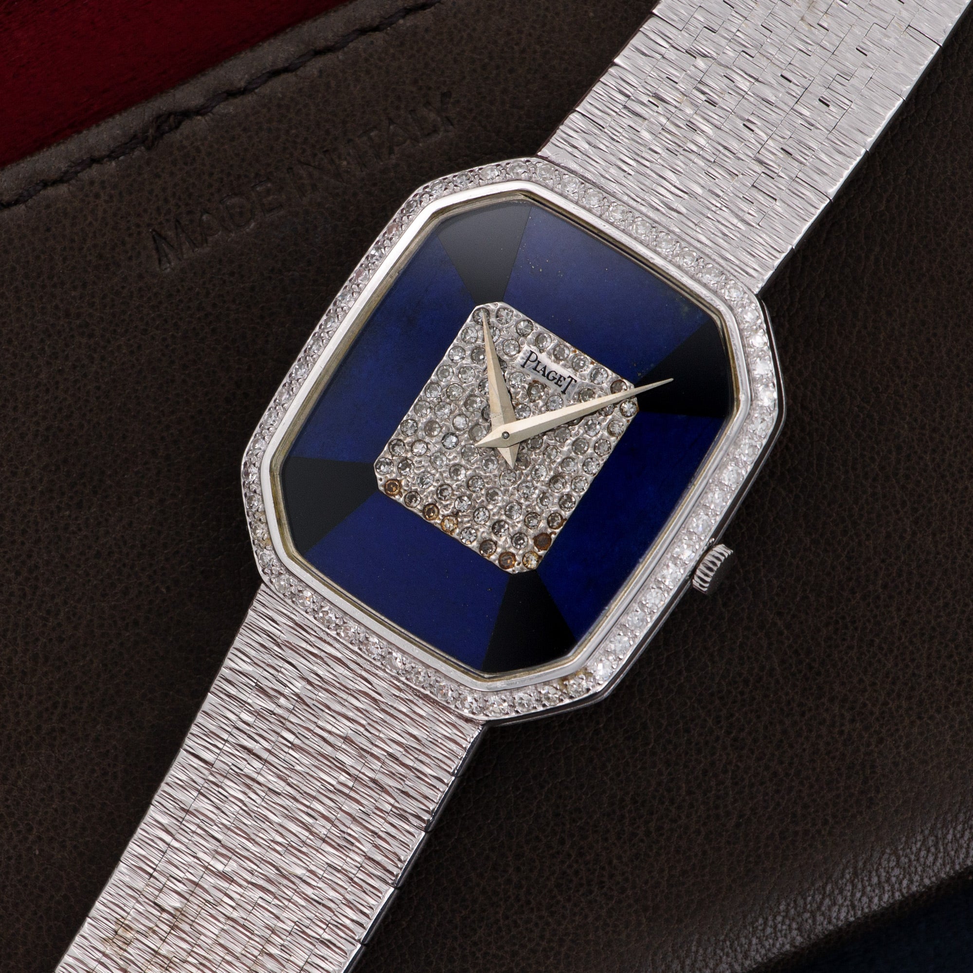 Piaget - Piaget White Gold Diamond Lapis Onyx Watch - The Keystone Watches