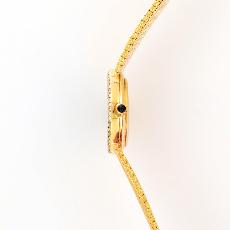 Patek Philippe Yellow Gold Onyx Diamond Watch
