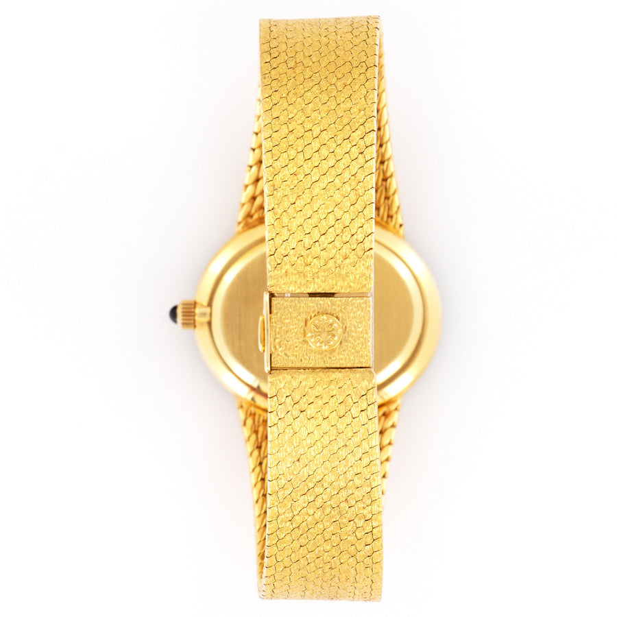 Patek Philippe Yellow Gold Onyx Diamond Watch