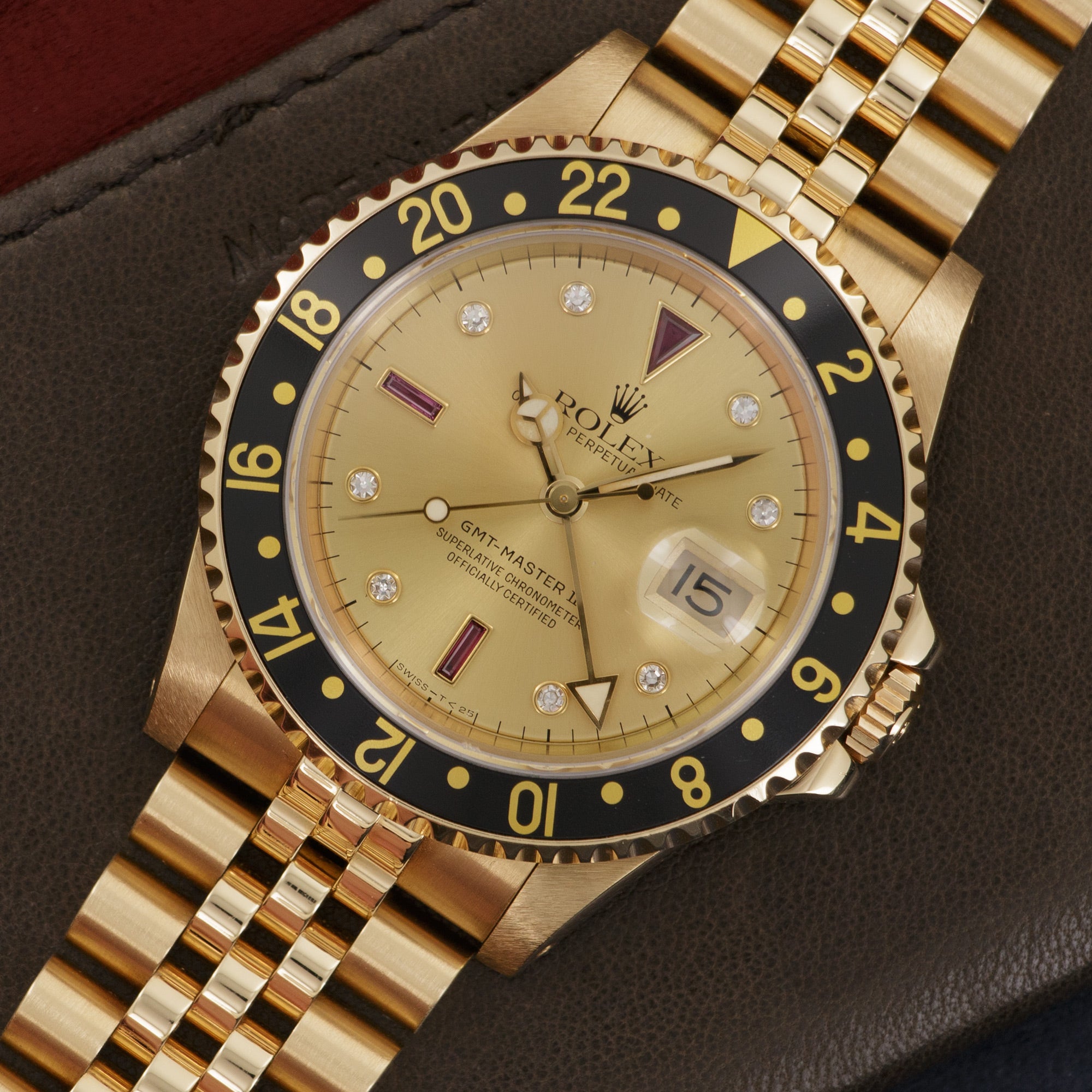 Rolex - Rolex Yellow Gold GMT-Master II Diamond Ruby Watch Ref. 16718 - The Keystone Watches