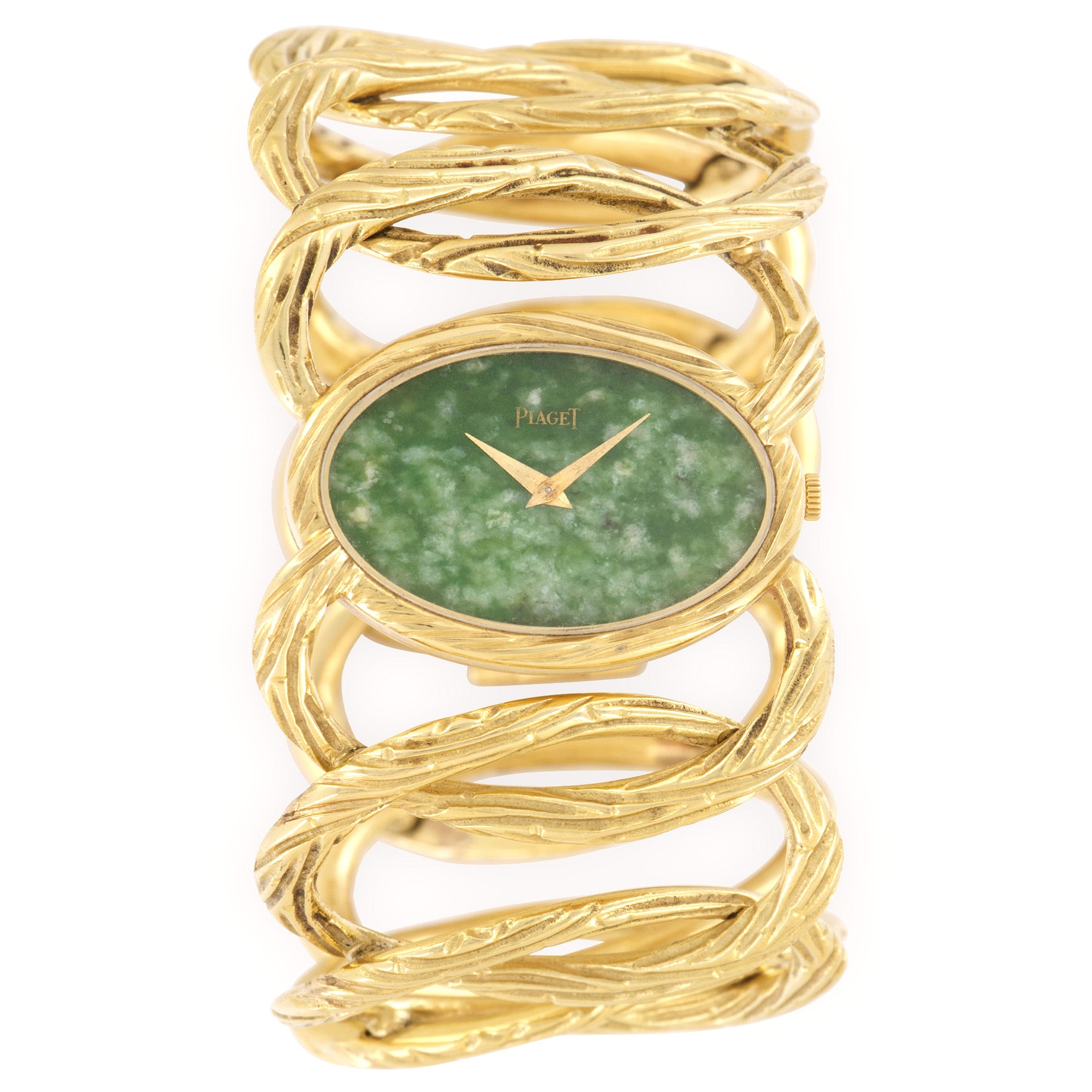 Piaget - Piaget Yellow Gold Bamboo Jade Watch, 1970s - The Keystone Watches